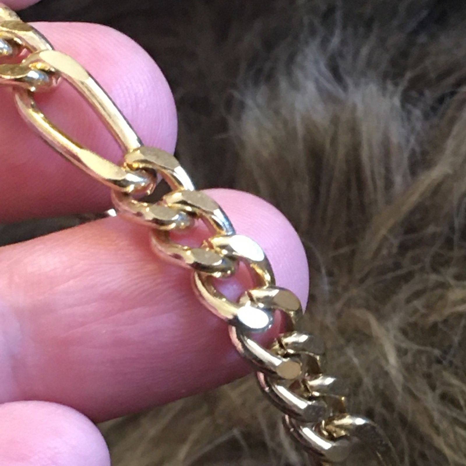 Jewelry Gold plated figaro chain lobster claw bracelet Size ONE SIZE - 6 Thumbnail