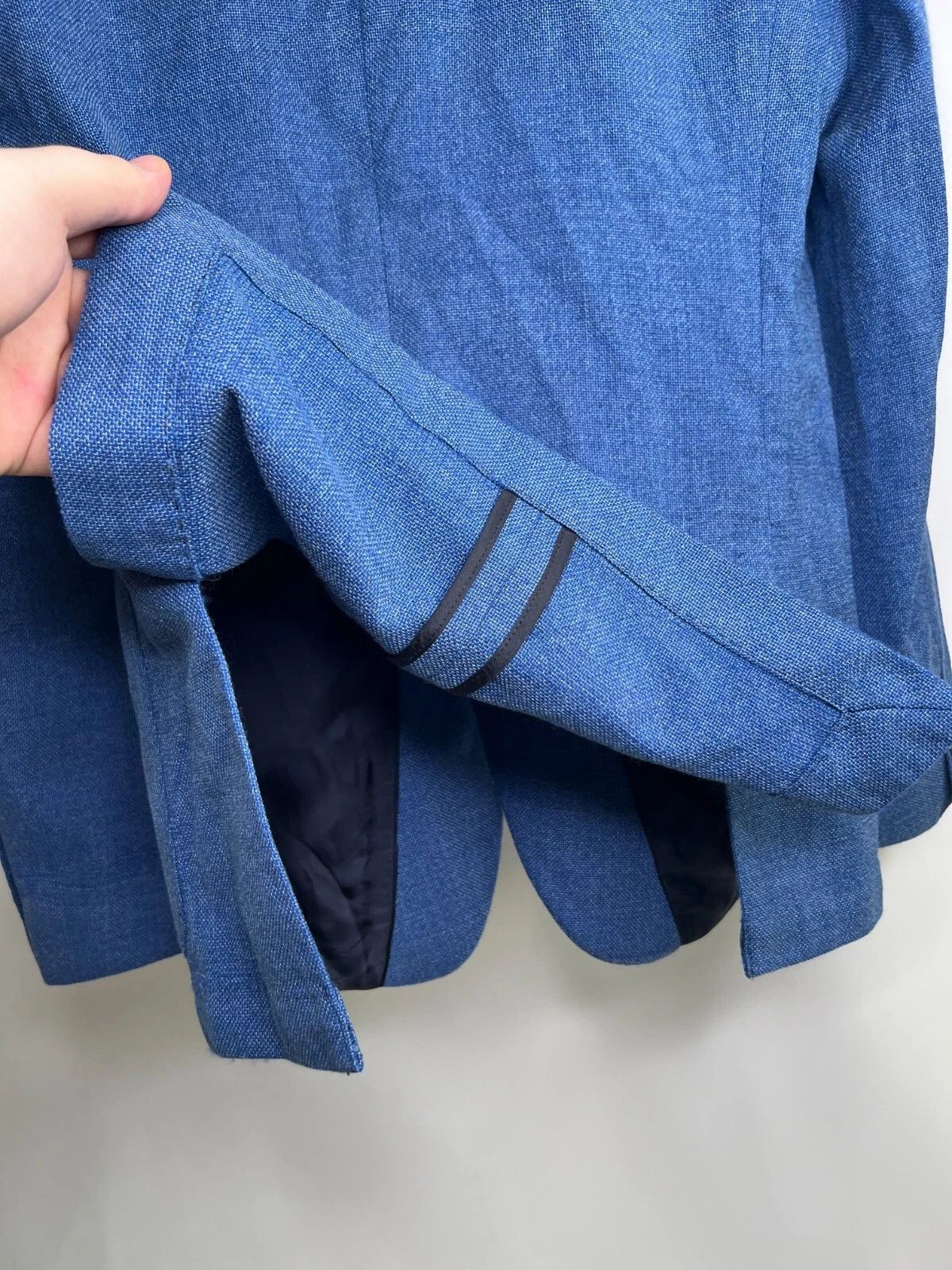 Hugo Boss Hugo Boss Reda Blue Half-Lined Super 110 Wool Blazer Size 40R - 13 Thumbnail