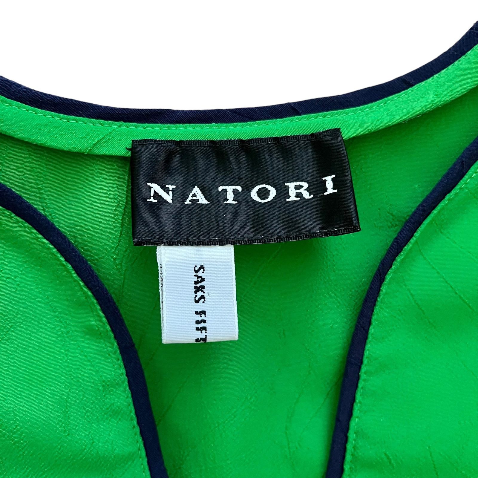 Saks Fifth Avenue × Vintage Natori Black Label Green Sleeveless V-Neck Kaftan Maxi Dress Size M / US 6-8 / IT 42-44 - 5 Thumbnail
