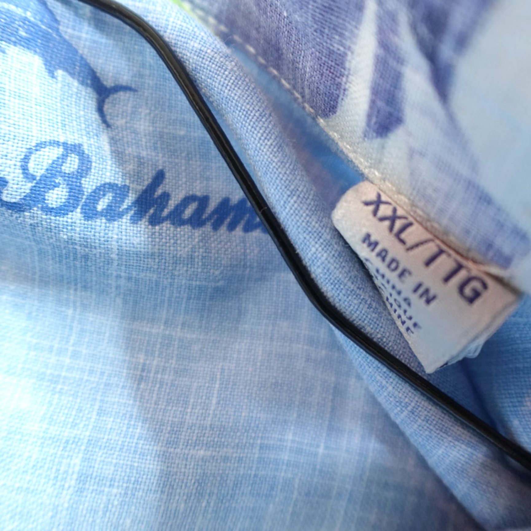 Tommy Bahama Tommy Bahama Shirt Blue Solid 2XL Linen Short Sleeve Button-Up Collared Men Size US XXL / EU 58 / 5 - 4 Thumbnail