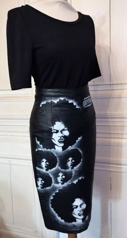 Designer Irving Jupe Createur Cuir T 32 Size 24" / US 00 / IT 34 - 4 Thumbnail