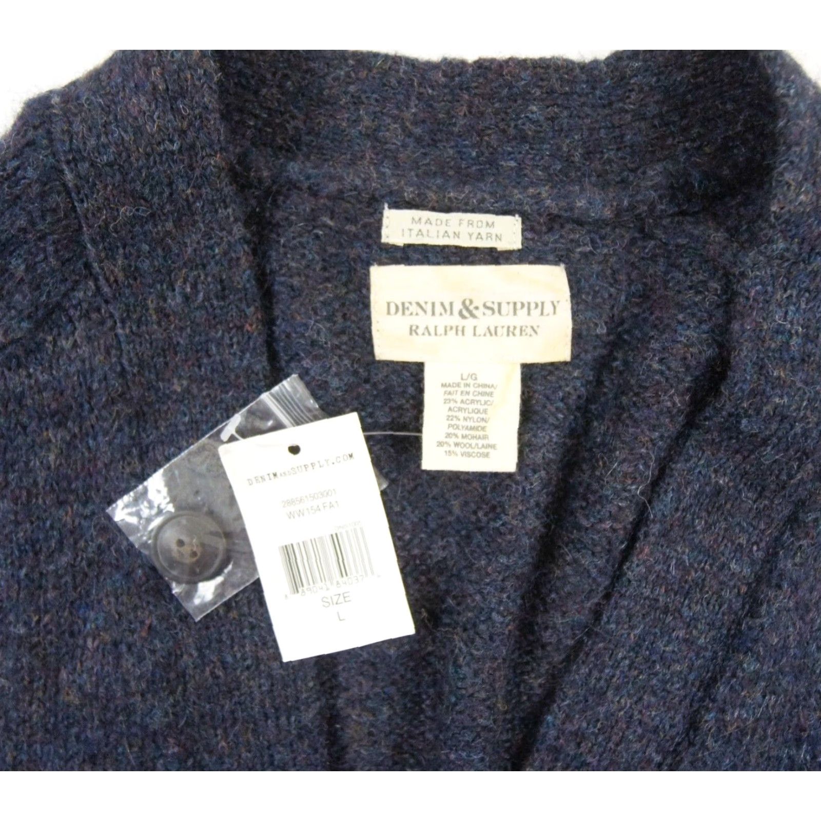 Vintage Denim & Supply Ralph Lauren Women's Cardigan Sweater Large Blue Knit All Seasons Size L / US 10 / IT 46 - 5 Thumbnail