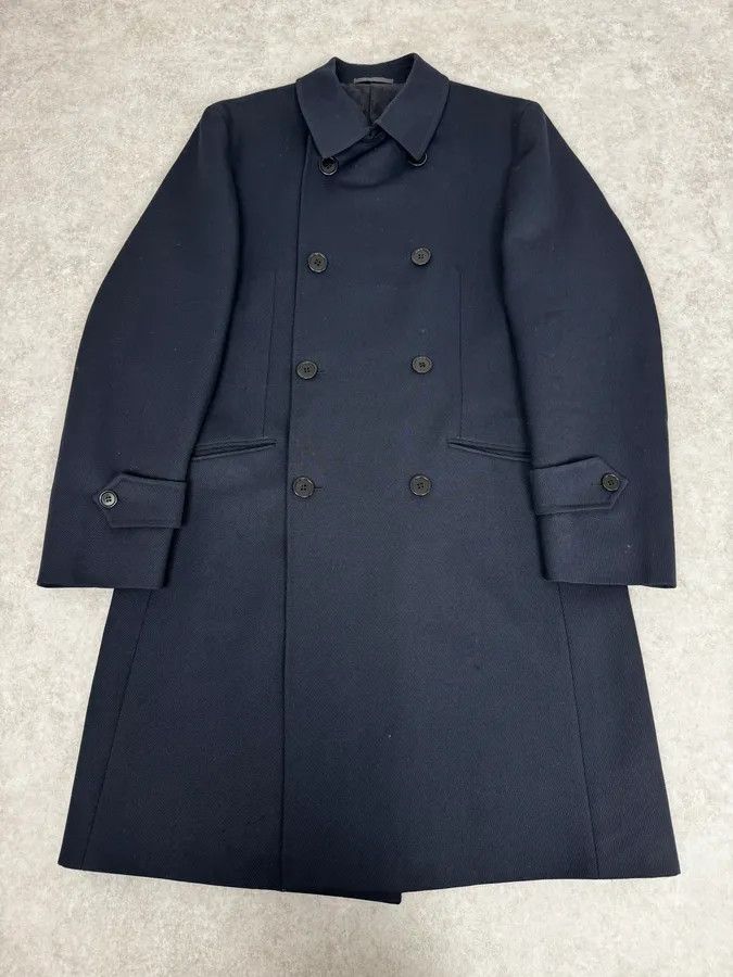 Givenchy AW2005 Givenchy Navy Wool Buttoned Trench Coat Size US M / EU 48-50 / 2 - 3 Thumbnail