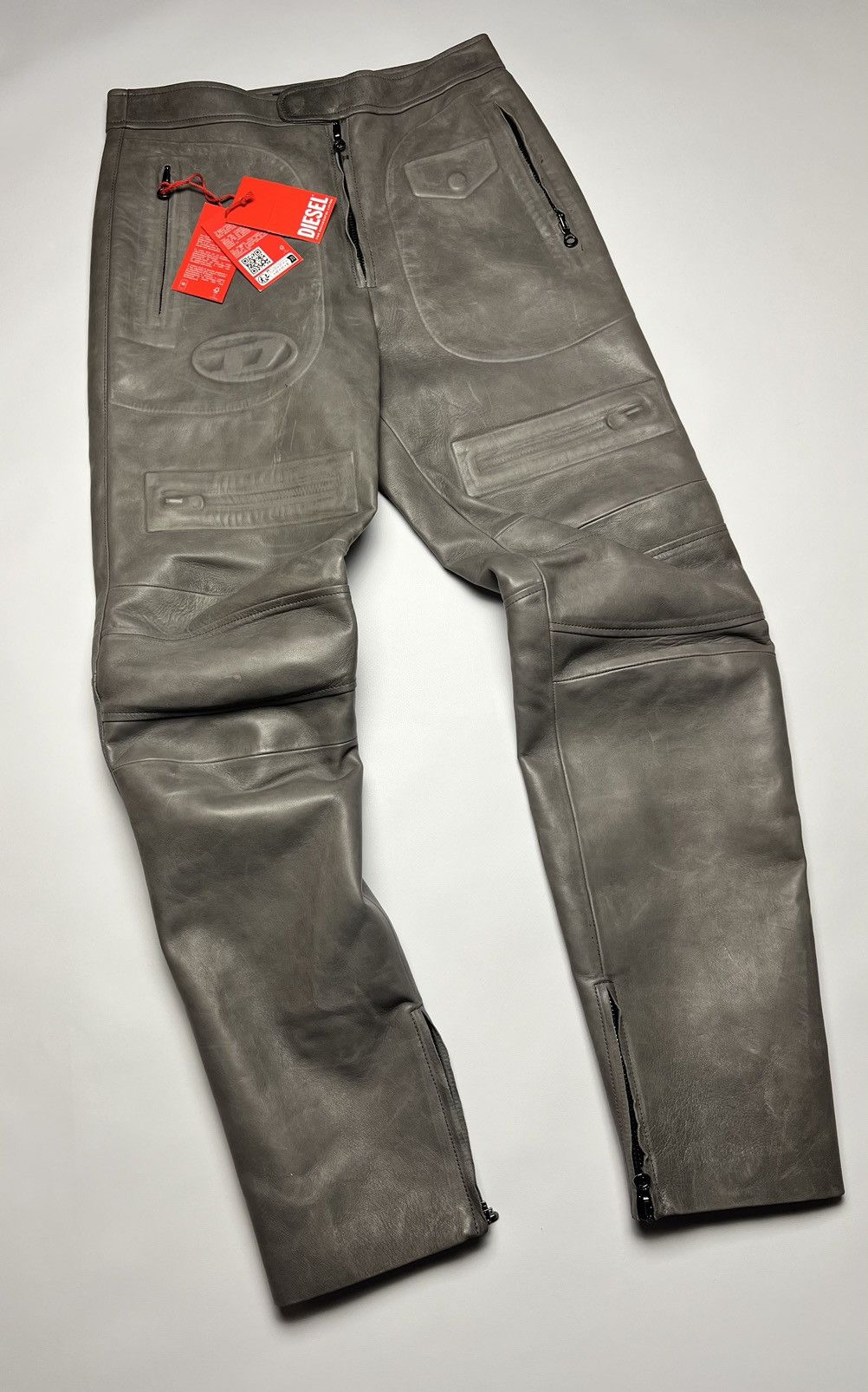 Diesel Leather P-JOSHY Pant with Trompe L' Oeil Effect Size US 31 - 4 Thumbnail