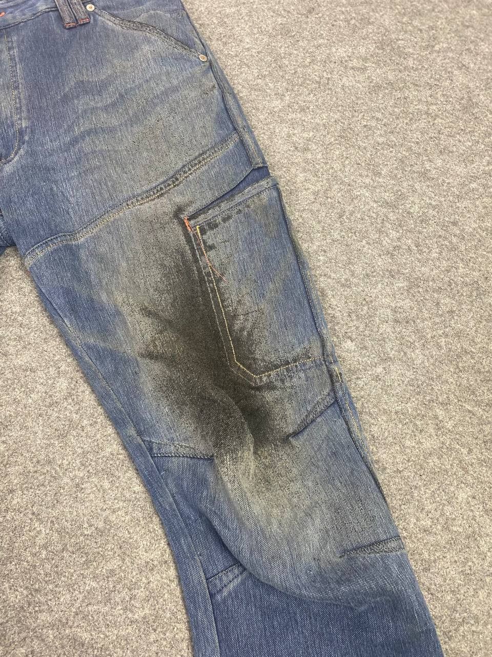 Japanese Brand fieldcore japanese brands cargo distressed denim Size US 35 - 10 Thumbnail