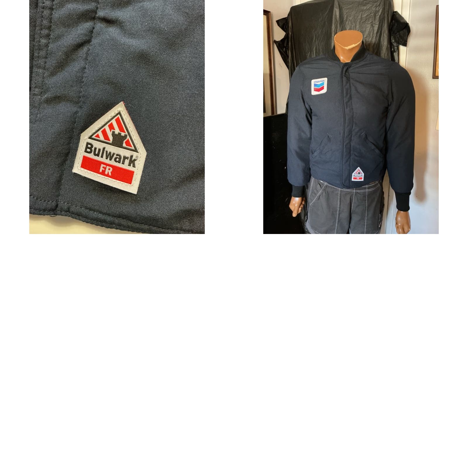 Vintage VINTAGE Bulwark Jacket Nomex IIIA Flame Resistant Chevron Navy Blue Sleeve Liner Size S Mens Blue Jacket Size US S / EU 44-46 / 1 - 8 Thumbnail