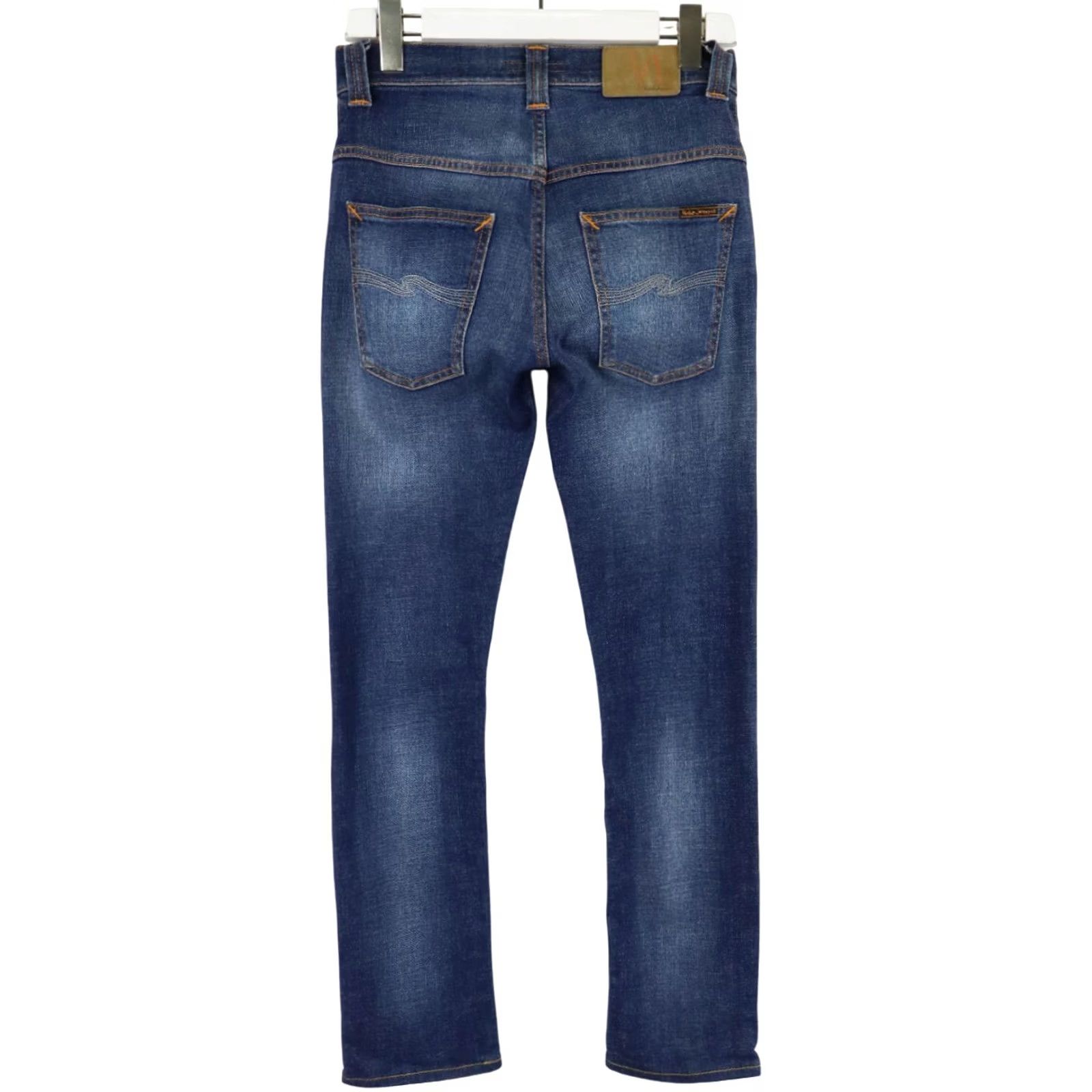 Vintage NUDIE Thin Finn Org. Cloudy Blue Jeans Men's W27/L32 Stretch Blue Size US 27 - 2 Thumbnail