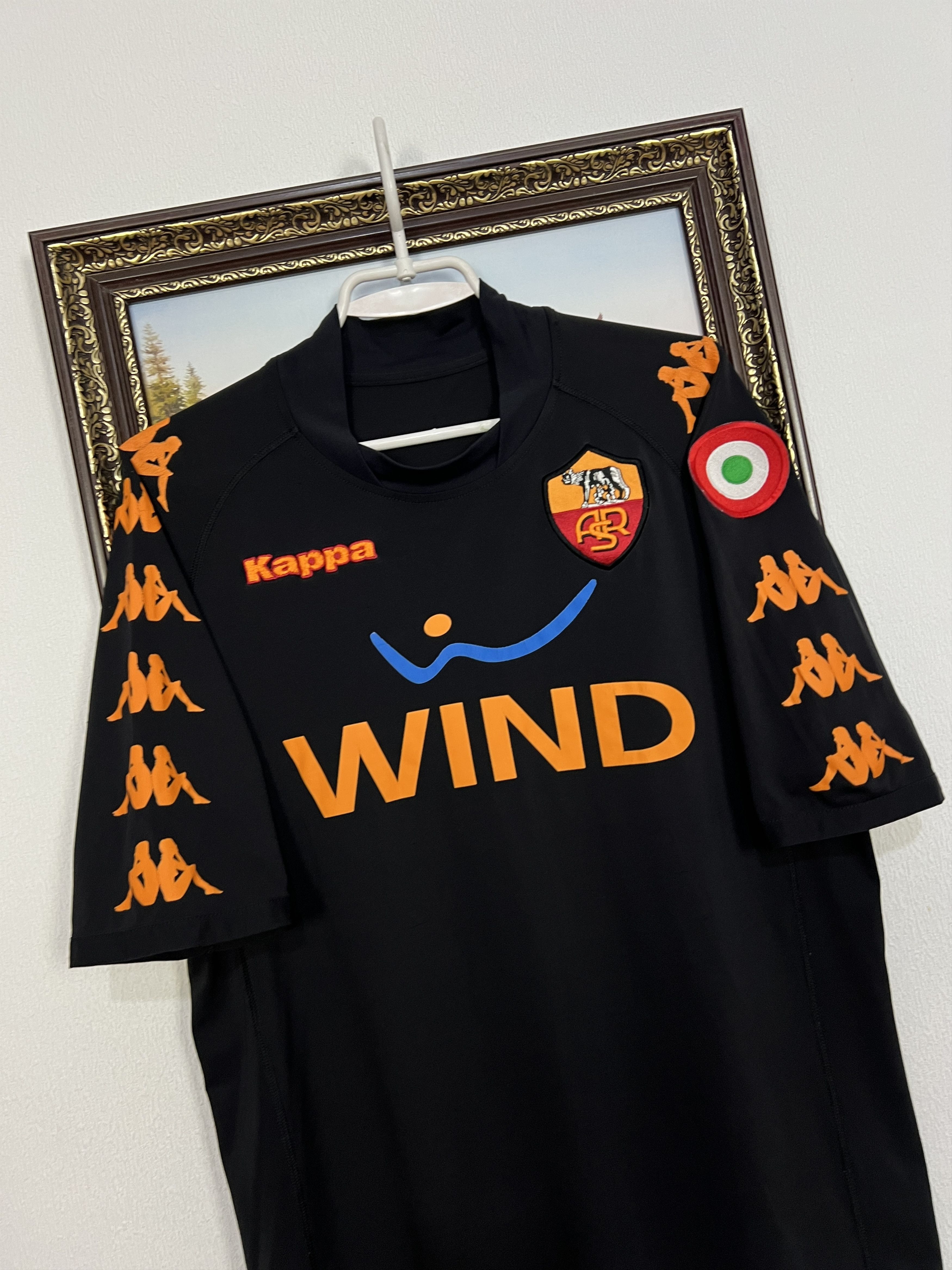 Kappa Roma football shirt Soccer Black Maglia Mens Jersey Trikot Size US XL / EU 56 / 4 - 3 Thumbnail