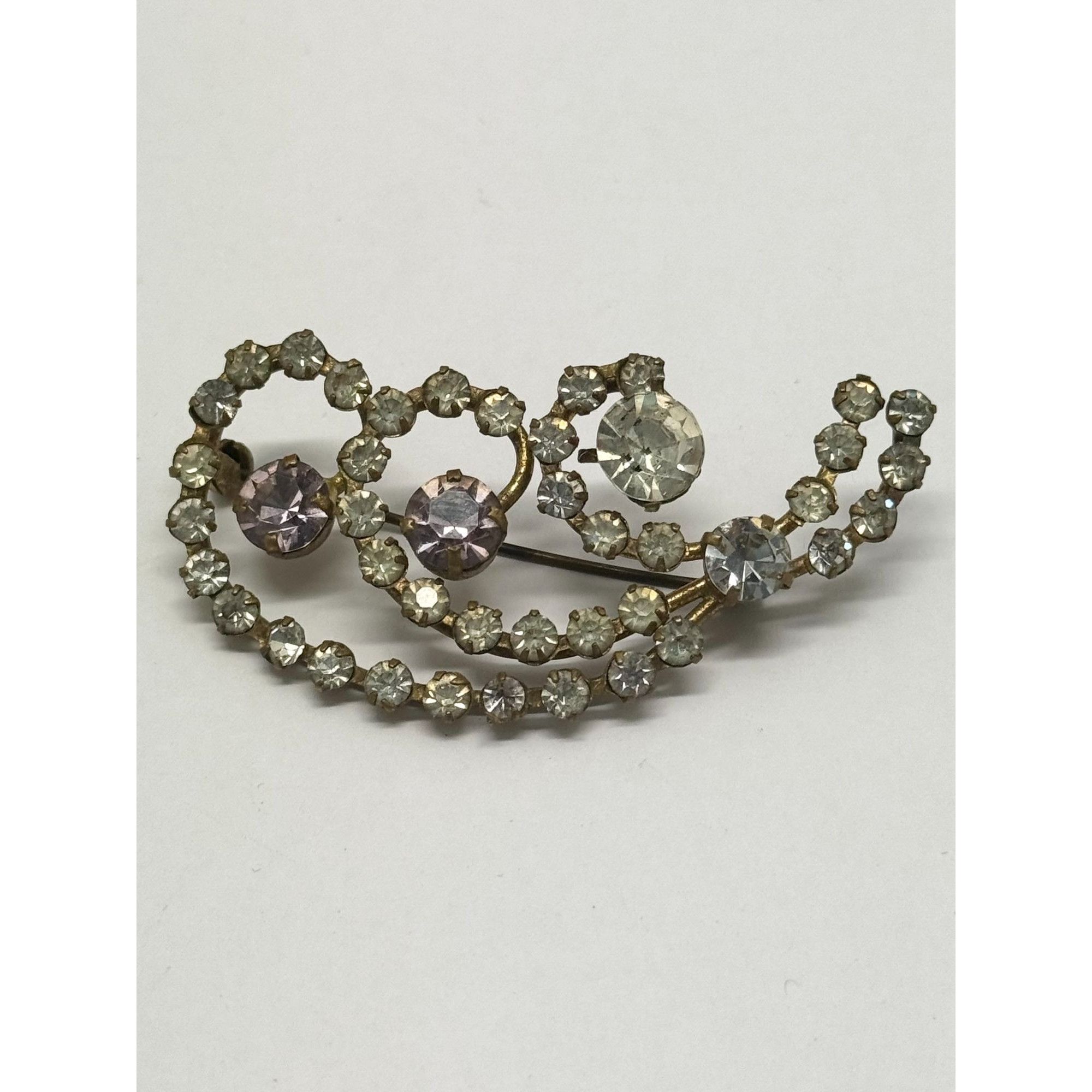 Vintage Vintage rhinestone glass brooch pin Size ONE SIZE - 2 Thumbnail