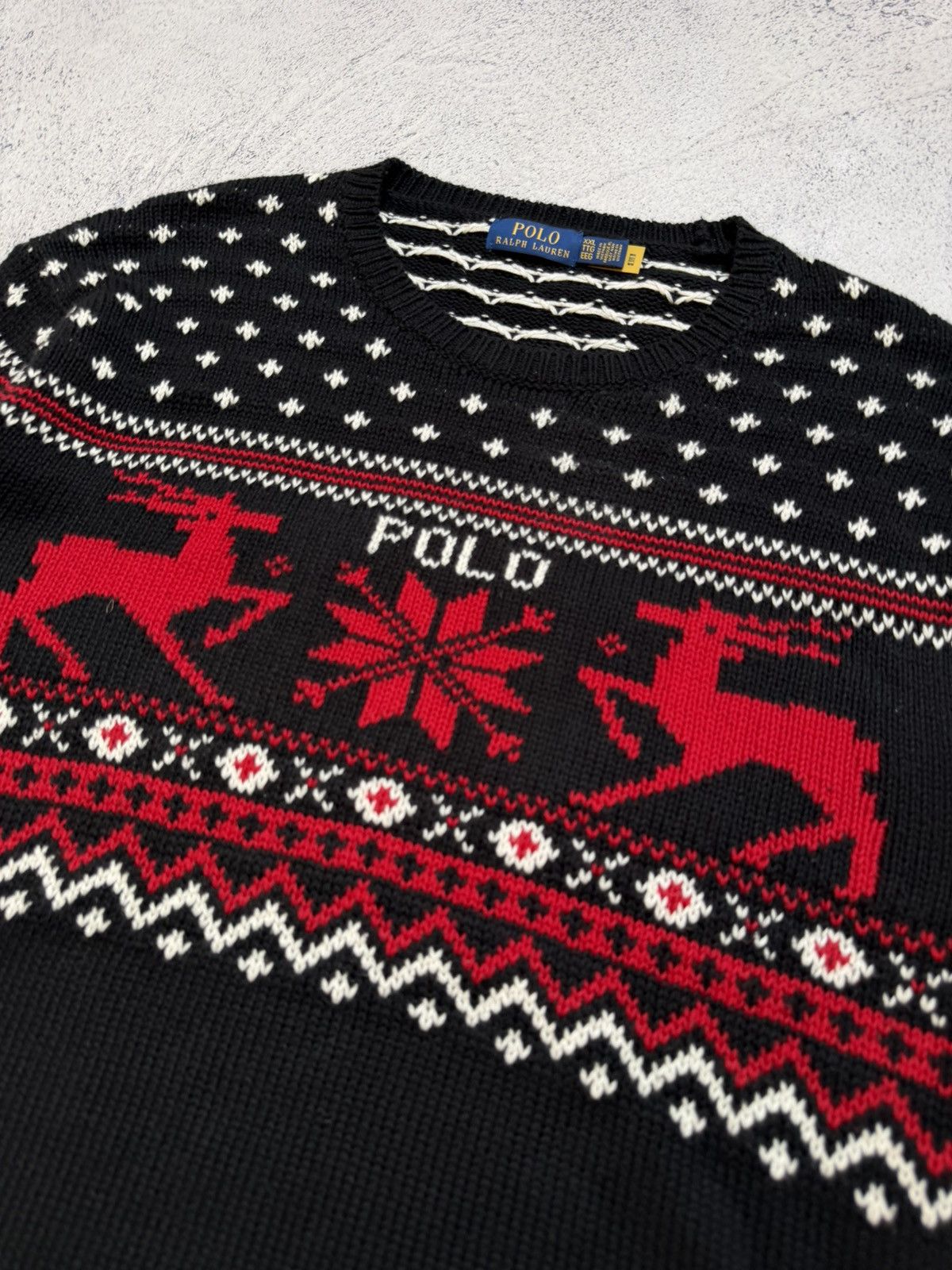 Polo Ralph Lauren RRL Style Fair Isle Nordic Cotton Cashmere Crewneck Sweater Size US XXL / EU 58 / 5 - 6 Thumbnail