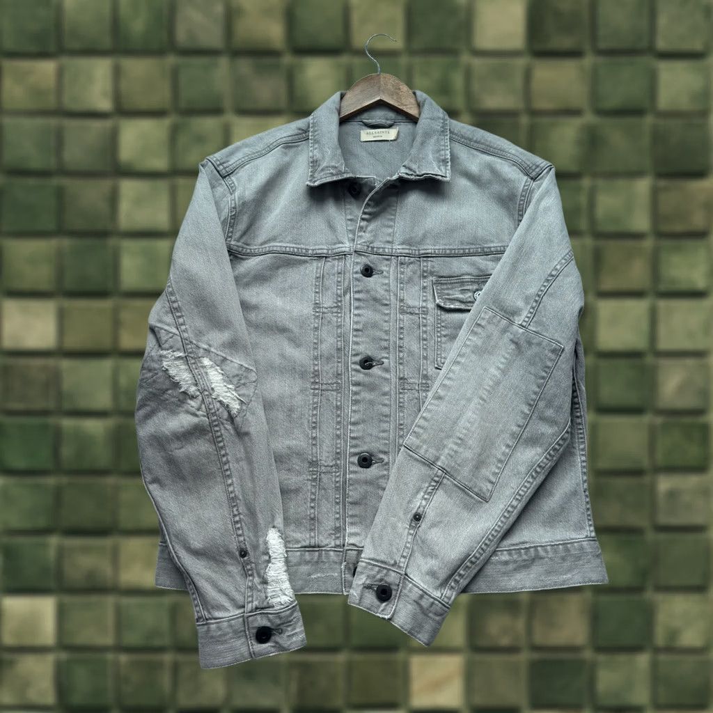 Allsaints VINTAGE AllSaints Denim Jacket Mens M Grey Button Up Jacket Size US M / EU 48-50 / 2 - 1 Thumbnail