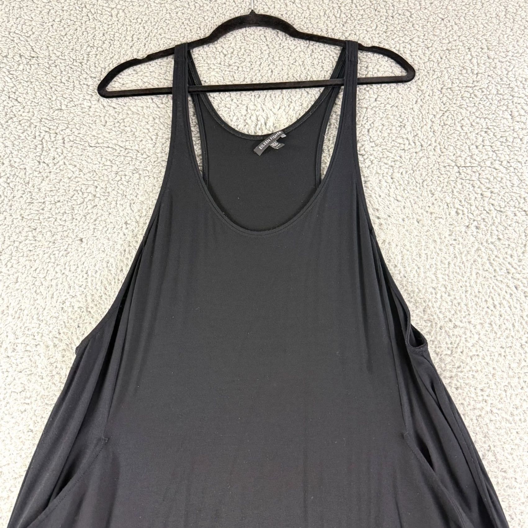 Eileen Fisher Eileen Fisher Jumpsuit Womens XXS Black Sleeveless Pull On Pockets Stretch Size 24" / US 00 / IT 34 - 2 Thumbnail