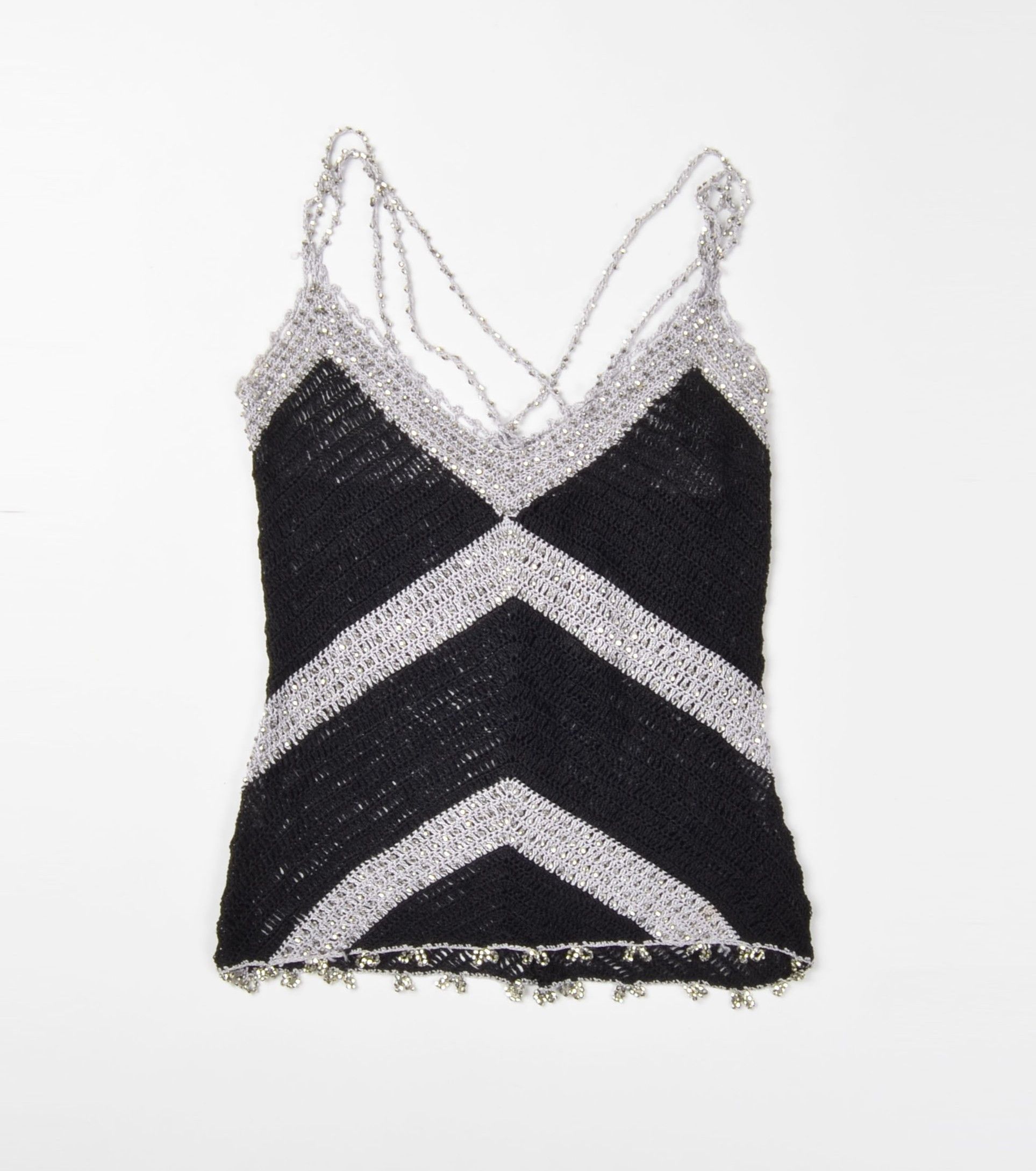 Other Vintage Crochet Knit Beaded Y2K Coquette Fairy Top Size S / US 4 / IT 40 - 4 Thumbnail