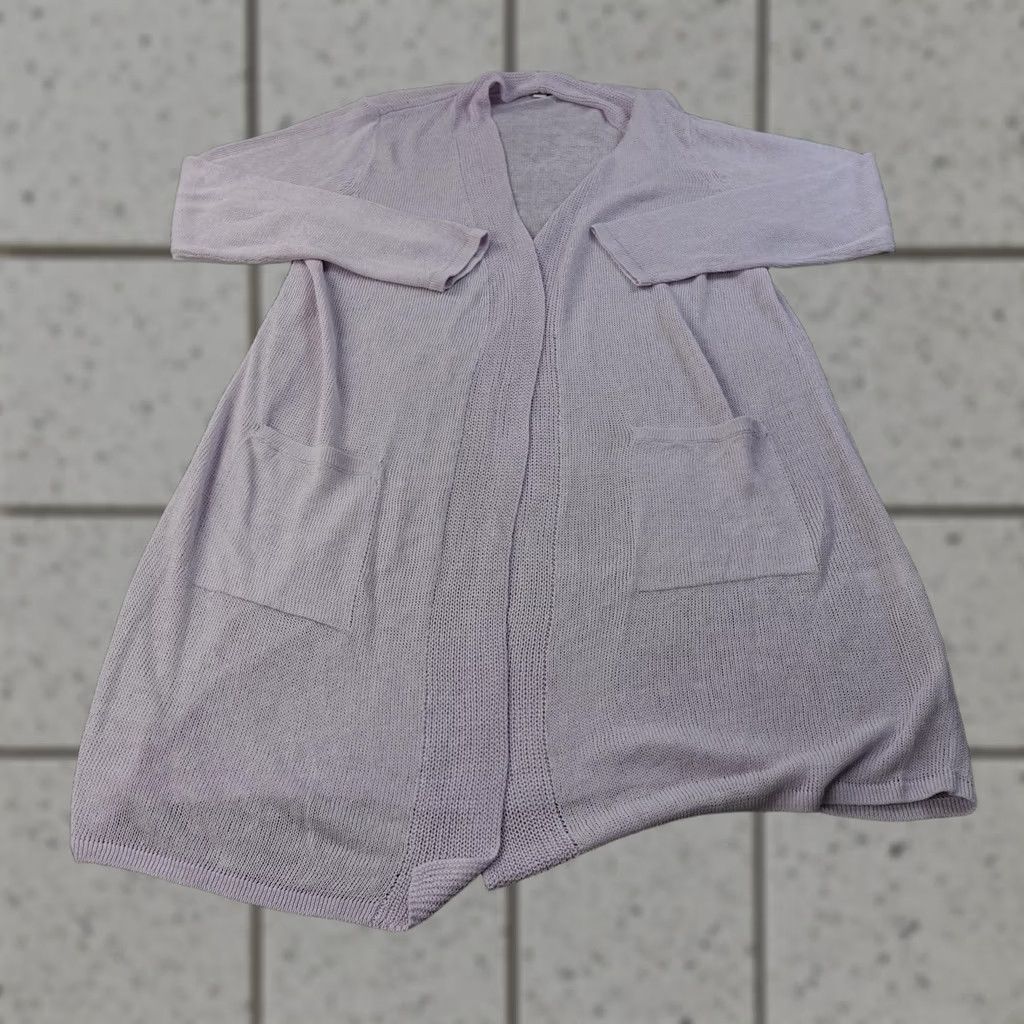J. Jill VINTAGE J Jill Cardigan Womens L Purple Linen Open Front Tunic Duster Knit Layering Top Size L / US 10 / IT 46 - 1 Thumbnail