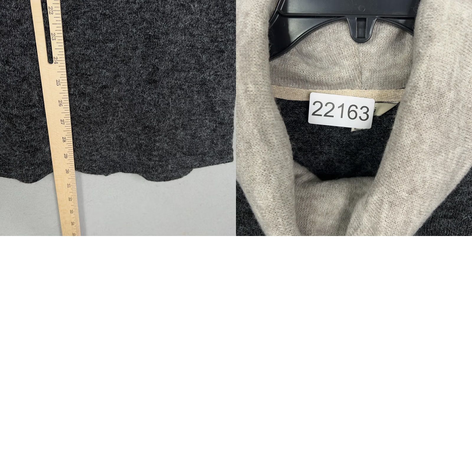 Yeti Yak & Yeti Sweater Womens Medium Gray Cowl Neck Front Slit Minimal Eclectic Pullover Knit Bohemian 70% Acrylic 30% Polyester Casual Womens Size M / US 6-8 / IT 42-44 - 9 Thumbnail