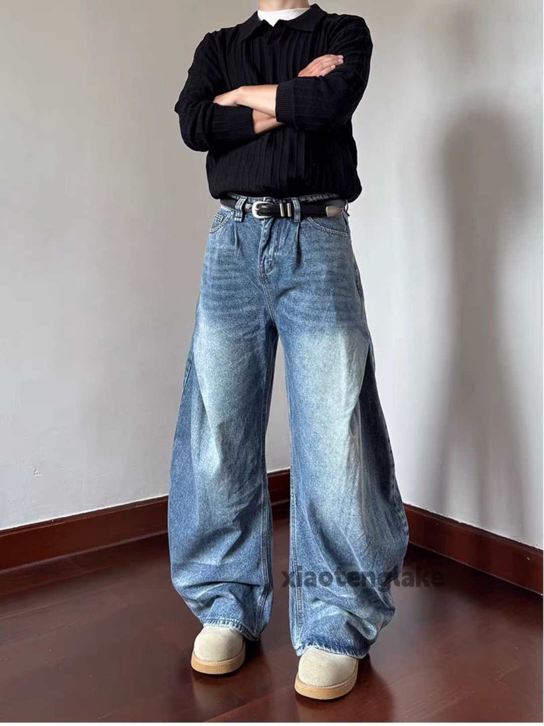 Jean xtl retro washed faded cleanfit yuppie baggy jeans Size US 28 / EU 44 - 4 Thumbnail