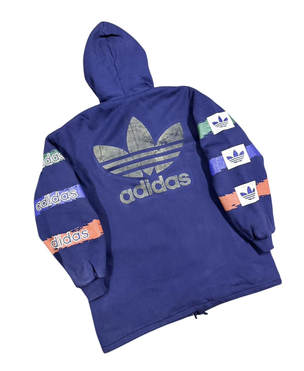Adidas Vtg🌟Adidas Big Logo Sherpa Inner Hoodies Zipper Jacket Size US M / EU 48-50 / 2 - 14 Thumbnail