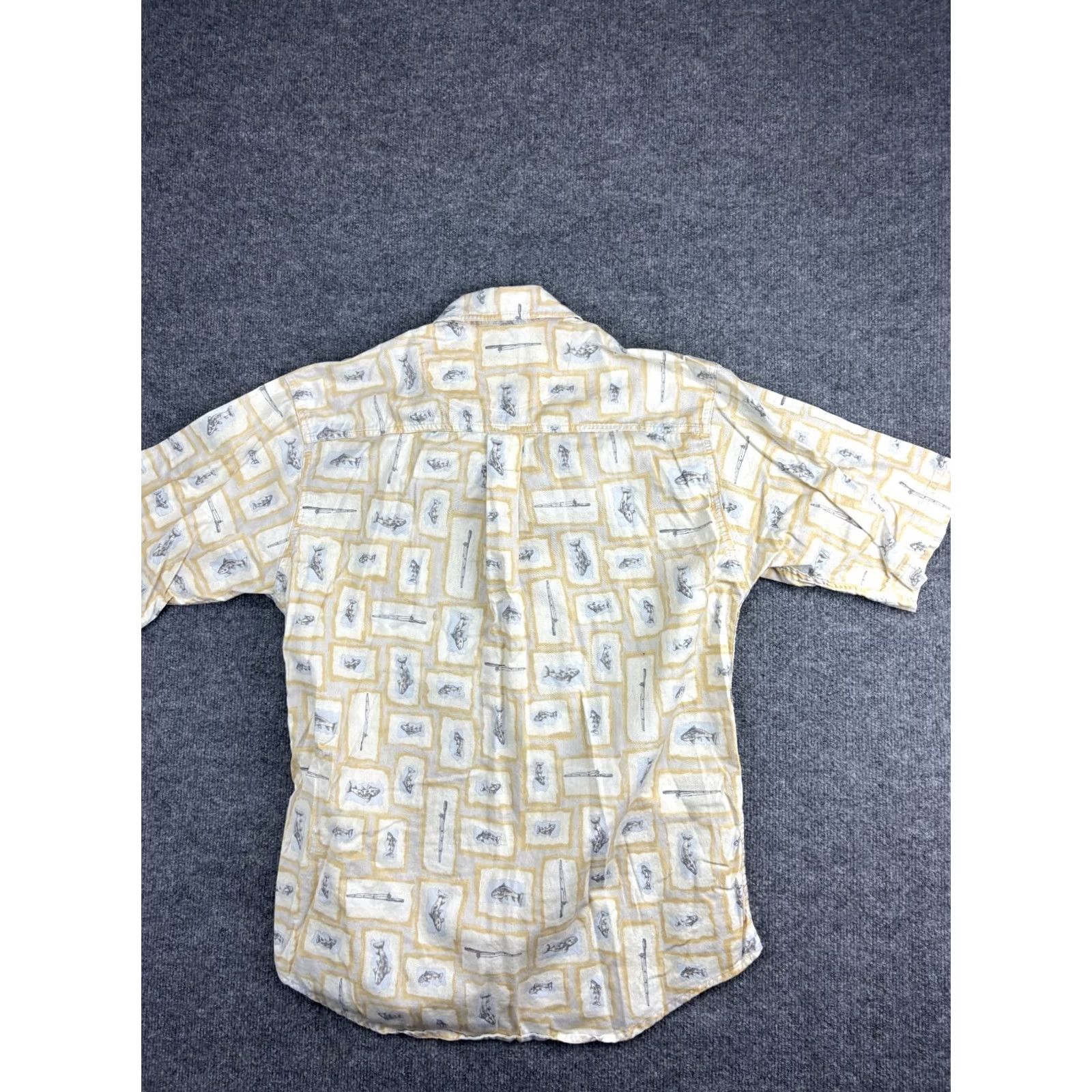 Vintage VINTAGE Woolrich Shirt Men M Beige Fish All Over Print Button Up Size US M / EU 48-50 / 2 - 5 Thumbnail