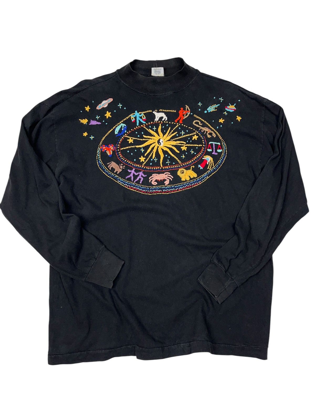 Vintage Vintage Zodiac Signs Horoscope Hand Embroidery Long Sleeve Size US L / EU 52-54 / 3 - 1 Thumbnail