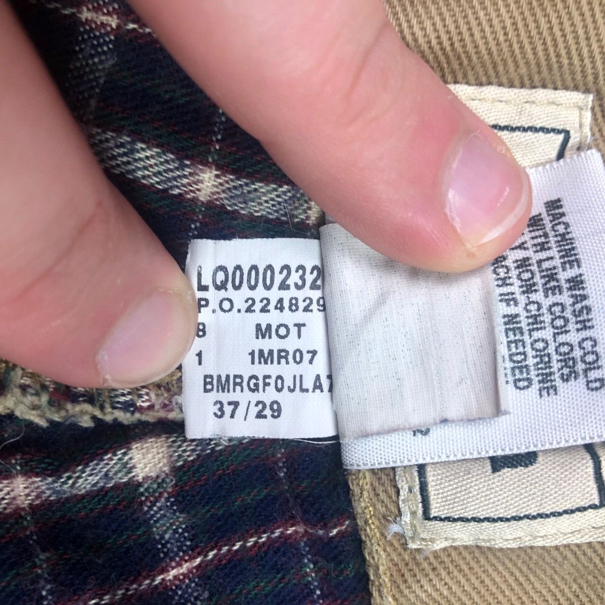 L.L. Bean L.L. Bean 0JLA7 Canvas Tan Blanket Lined Pants Men’s 37 x 29 Size US 37 - 7 Thumbnail