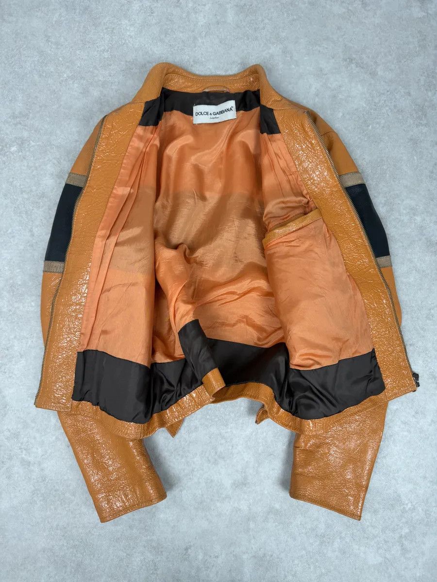 Dolce & Gabbana AW2001 Dolce & Gabbana Orange Prototype Leather Satin Jacket Size US M / EU 48-50 / 2 - 10 Thumbnail