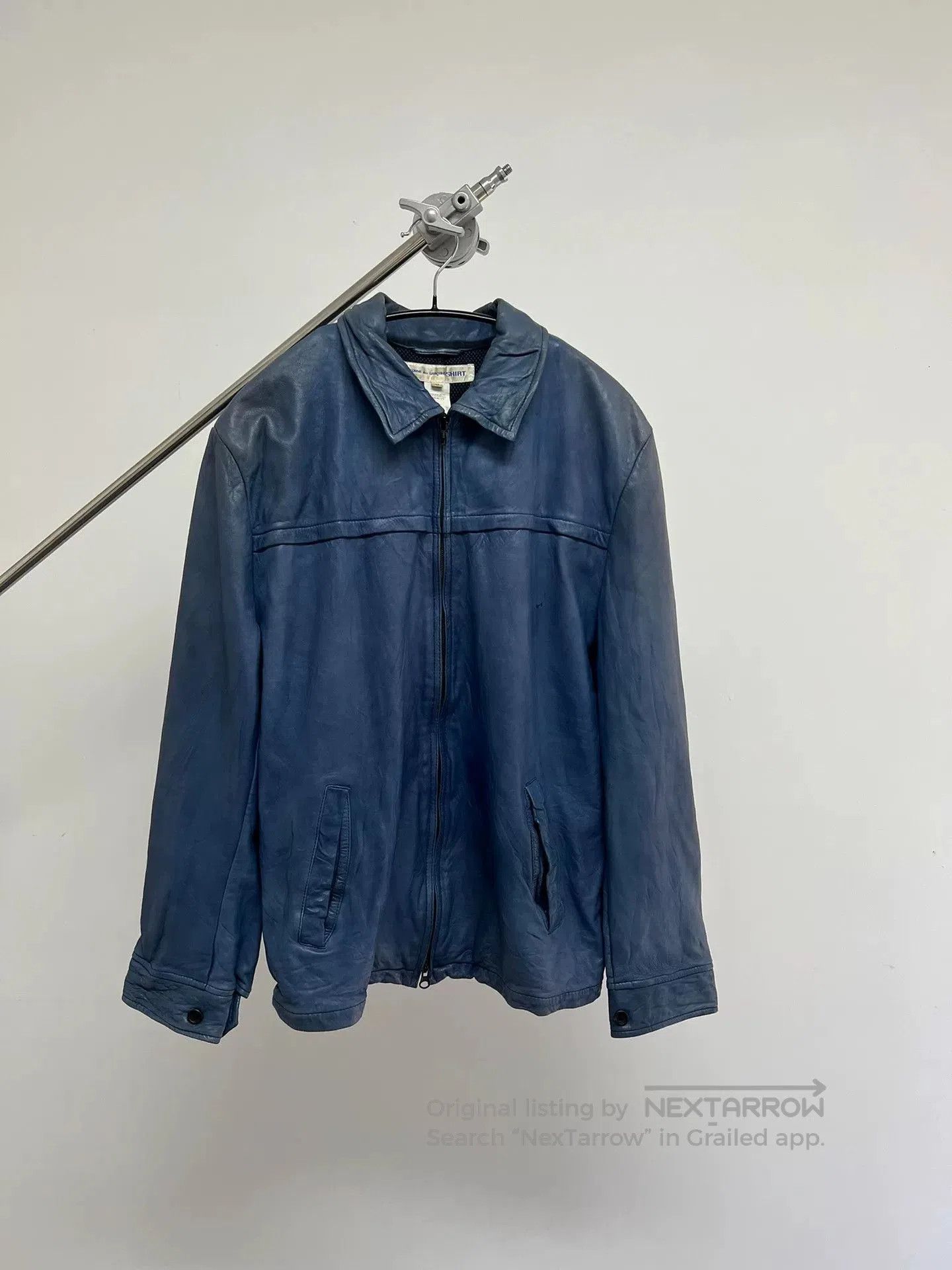 Comme des Garcons Comme des Garçons Blue Leather Jacket. Size US M / EU 48-50 / 2 - 1 Thumbnail