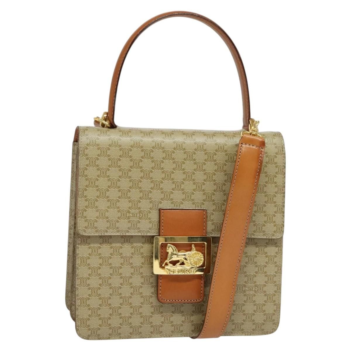Celine CELINE Macadam Canvas Hand Bag Pvc Beige Gold Size ONE SIZE - 1 Thumbnail