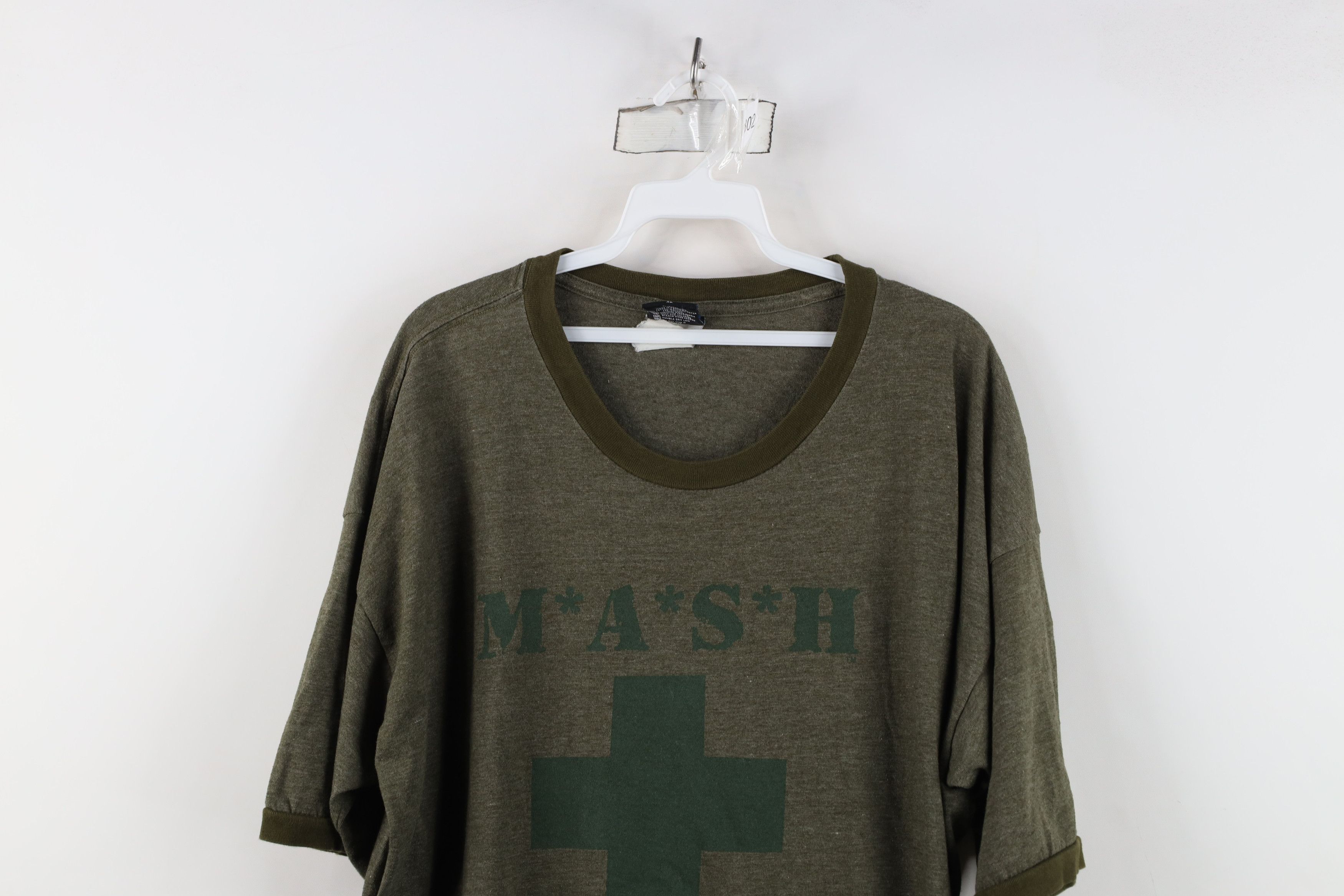 Vintage Vintage Y2K 2004 4077th Episode Ringer T-Shirt Heather Green Size US XL / EU 56 / 4 - 2 Thumbnail