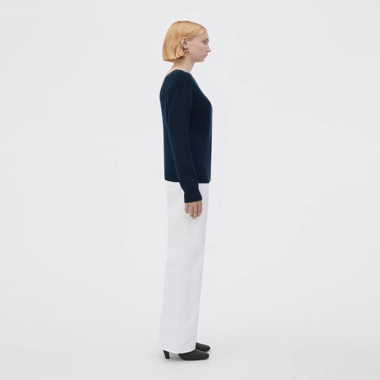 Bottega Veneta o1n1vont0625 Compact Cashmere Jumper in Navy Size XS / US 0-2 / IT 36-38 - 5 Thumbnail