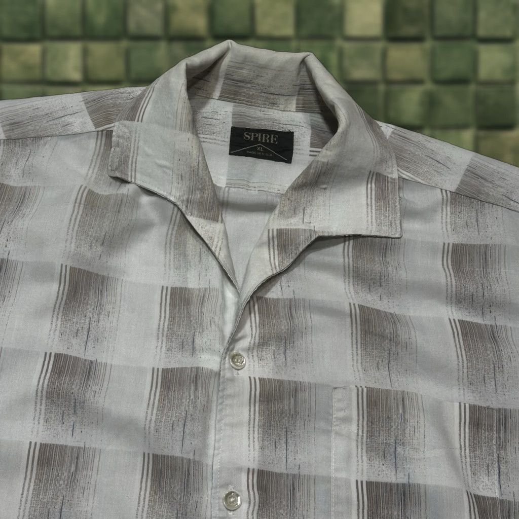 Vintage VINTAGE Spire Button Up Shirt Mens XL Beige Geometric 70s Size US XL / EU 56 / 4 - 1 Thumbnail