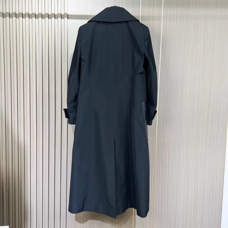 Fendi Fendi Black Printed Leather Trench Coat Size L / US 10 / IT 46 - 2 Thumbnail