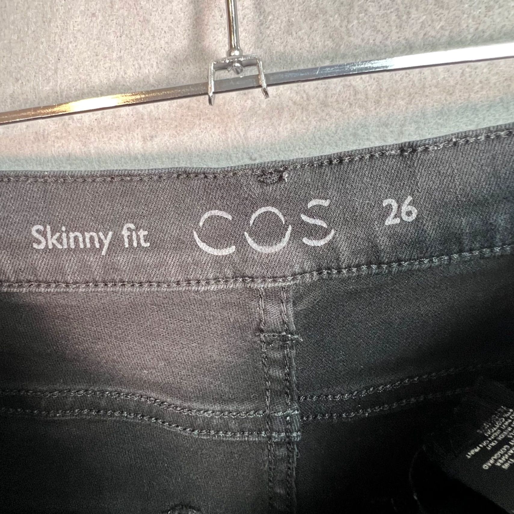 Cos COS Women's Skinny Jeans Denim Black 26 Mid Rise 5-Pocket Womens Size 26" / US 2 / IT 38 - 3 Thumbnail