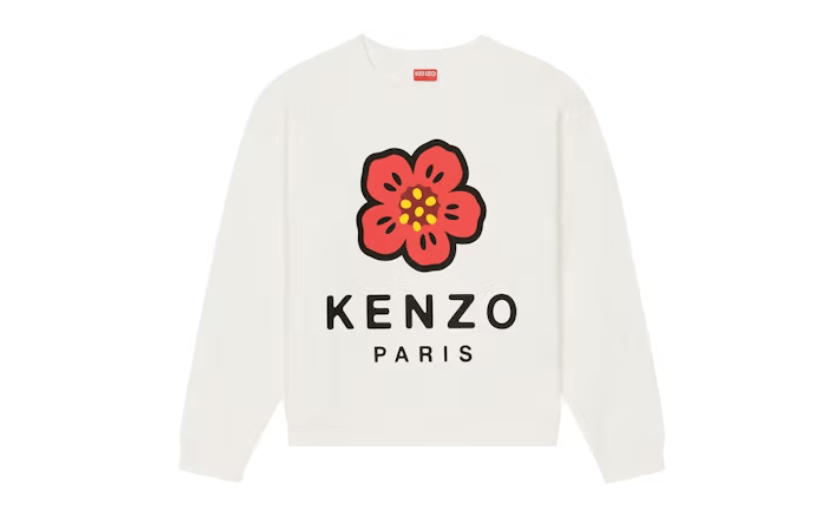 o1mle0924 Flower Crewneck in White