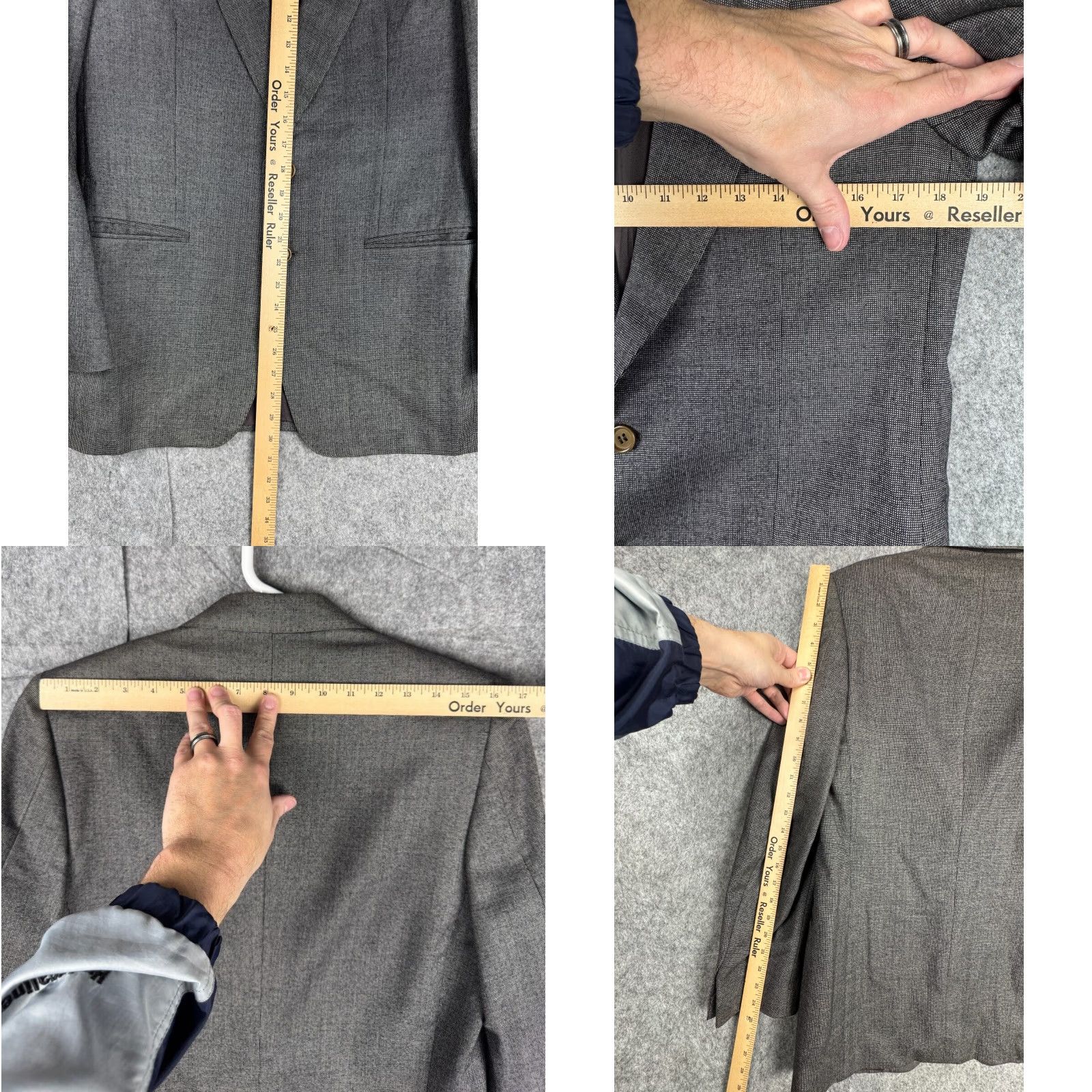 Canali Canali Loro Piana Blazer Jacket Men 46 Wool 2-Button Gray Size 46R - 9 Thumbnail