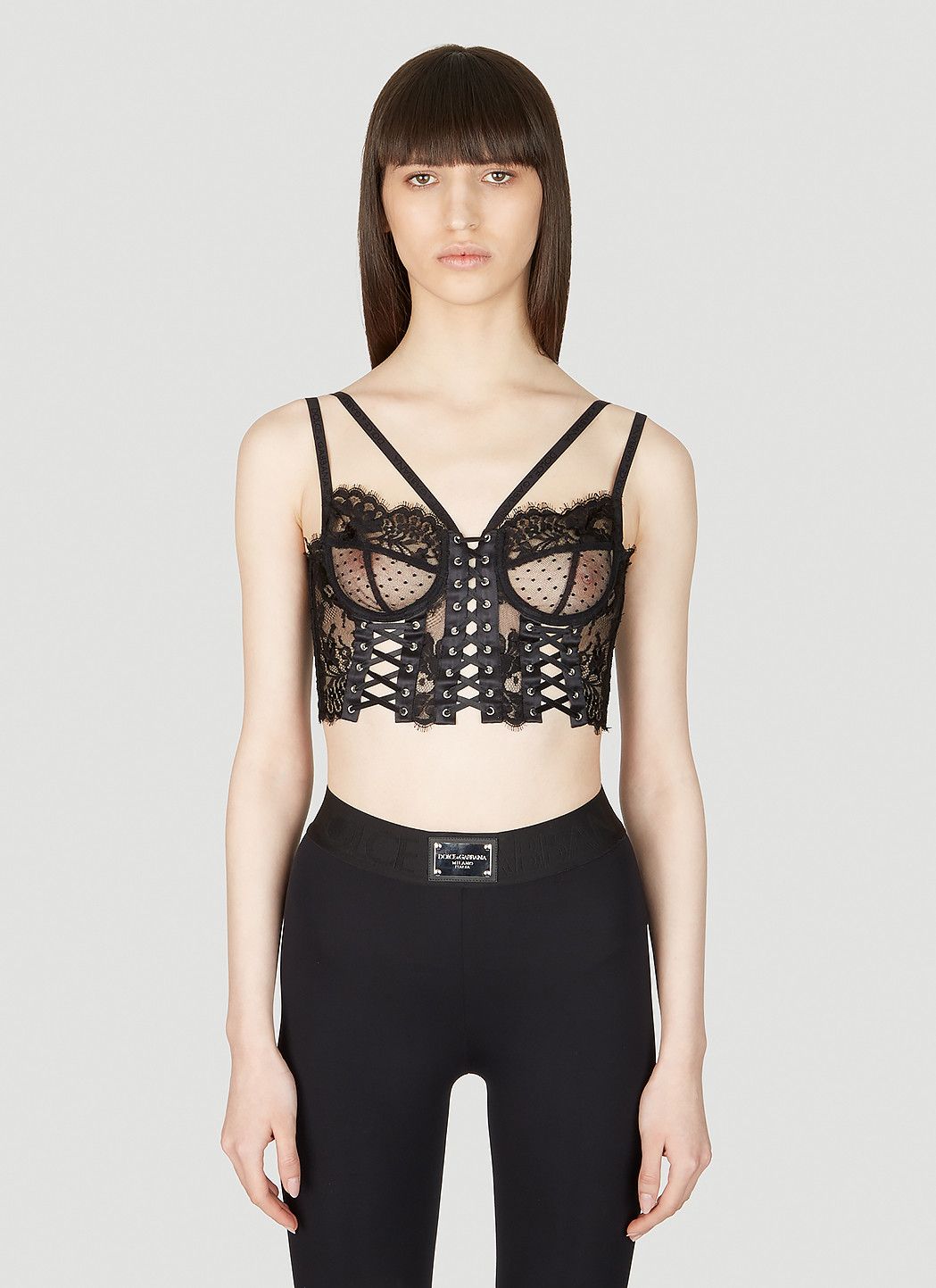 Dolce & Gabbana Floral Lace Bralette Top Size L / US 10 / IT 46 - 1 Thumbnail
