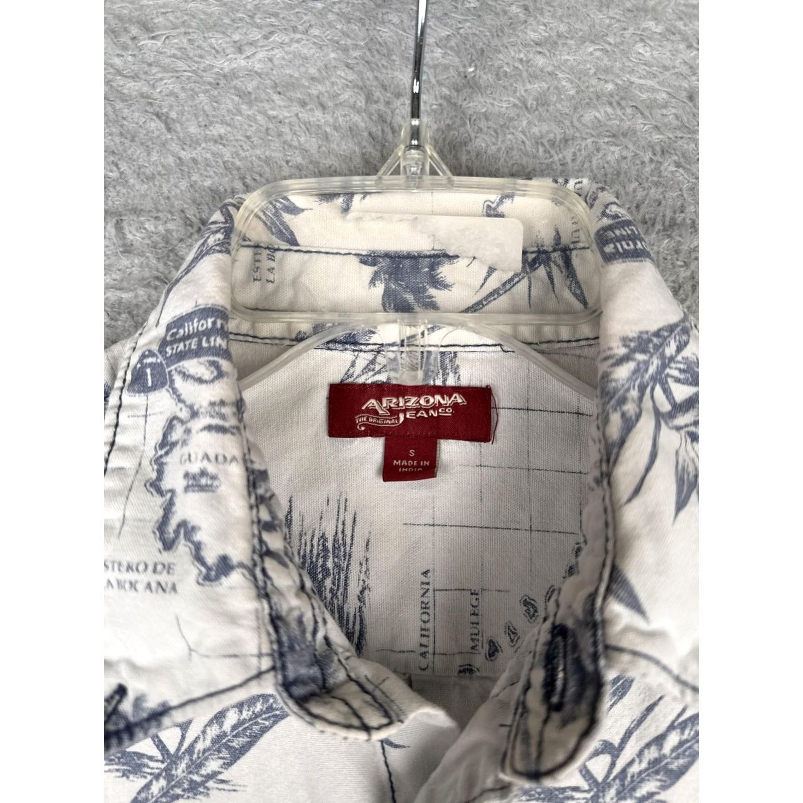 Vintage Arizona Jean Co Shirt Mens S White Short Sleeve Nautical Map Button Up Size US S / EU 44-46 / 1 - 7 Thumbnail