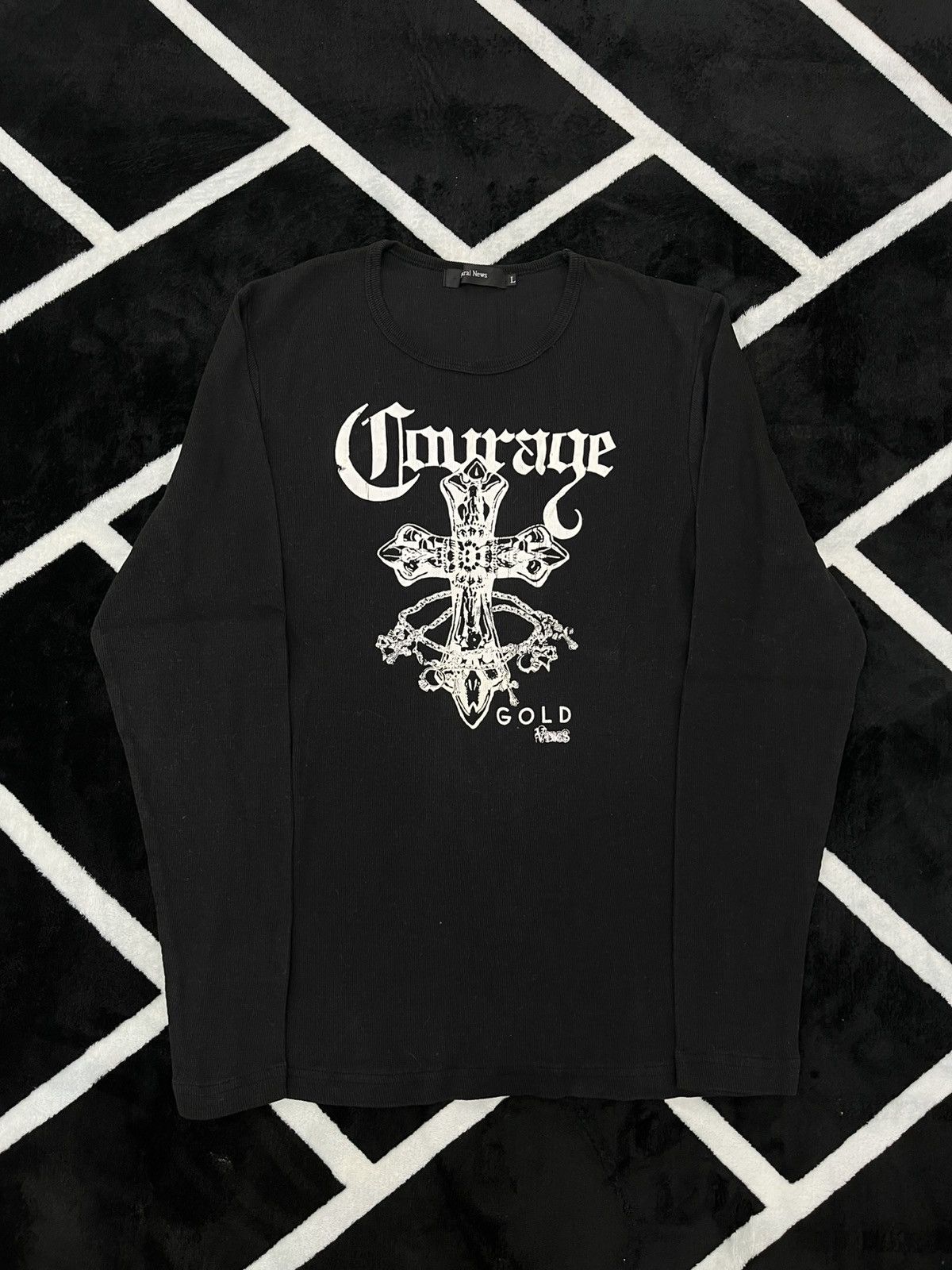 Japanese Brand Gothic Cross Graphic Longsleeve Shirt Black Y2K Grunge Size US M / EU 48-50 / 2 - 1 Thumbnail