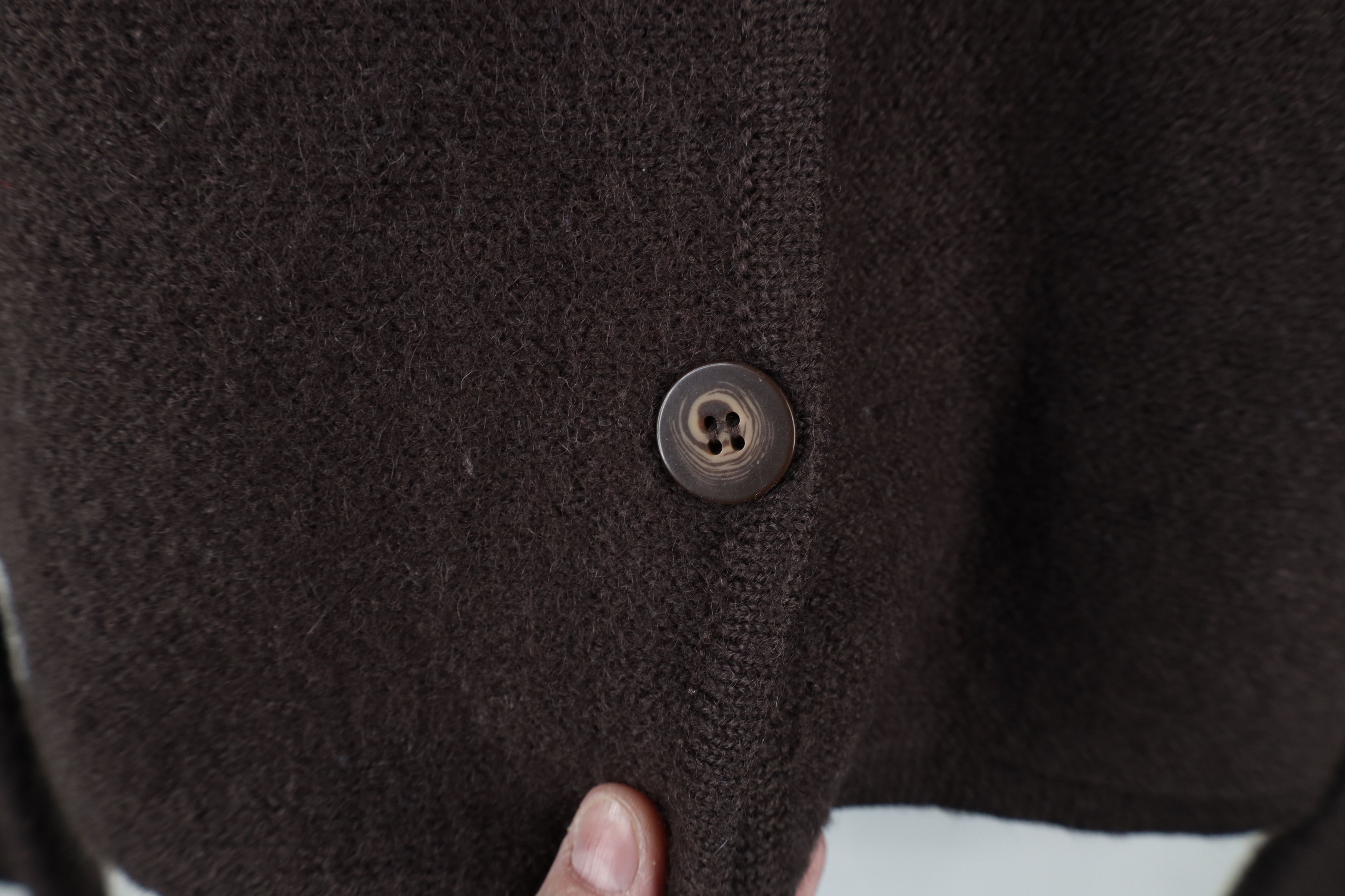 Vintage Vintage 90s Streetwear Knit Collared Cardigan Sweater Brown Size L / US 10 / IT 46 - 5 Thumbnail