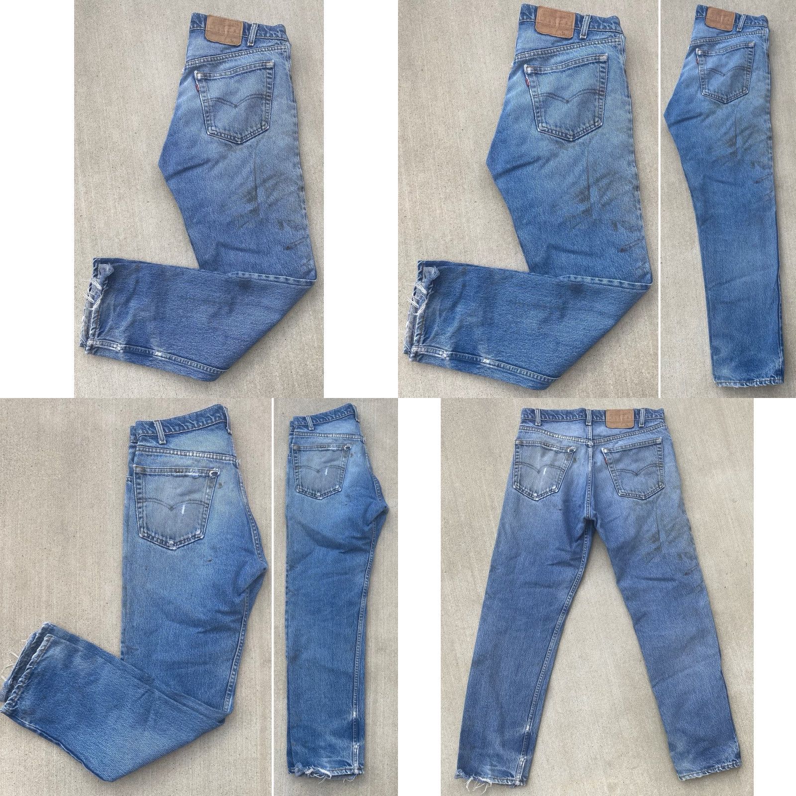 Levi's VINTAGE Levi's Jeans Distressed Worn Holes 34x31 See Measurements 5-Pocket Zip Fly Men Blue Denim Cotton 1980s-90s Size US 34 / EU 50 - 8 Thumbnail