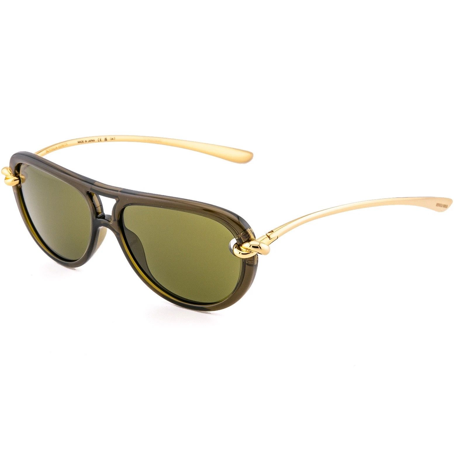 Bottega Veneta BOTTEGA VENETA 1418 KNOT Pilot BV1418S Gold Green Unisex 003 Size ONE SIZE - 2 Thumbnail