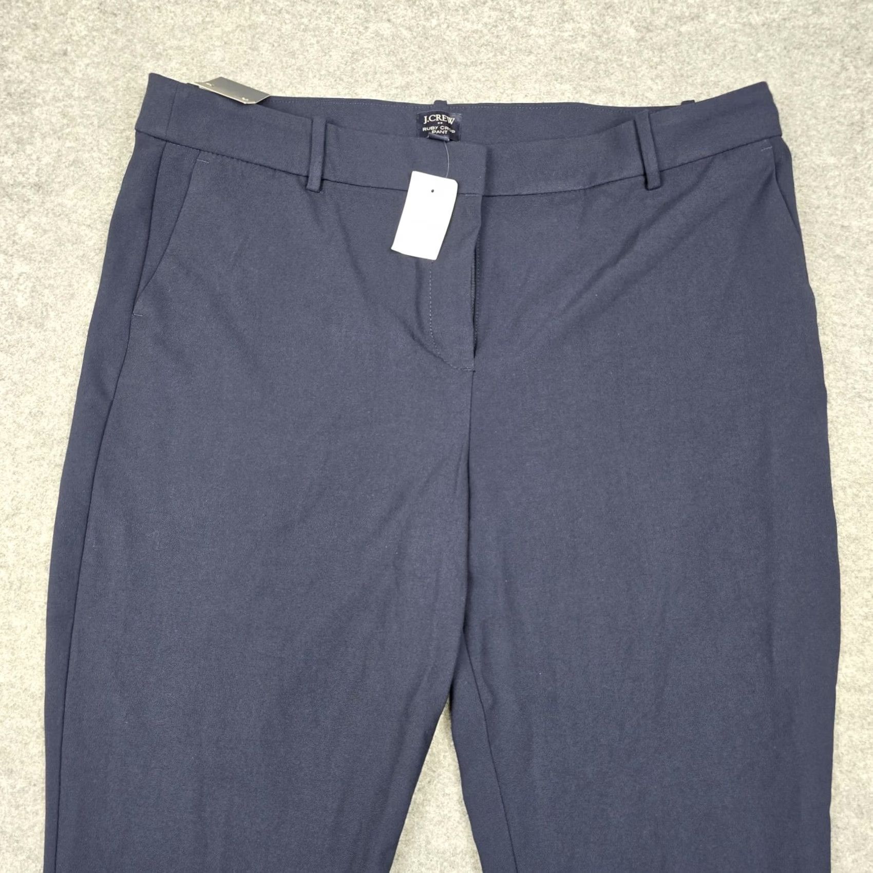J.Crew J Crew Pants Womens 18 Navy Blue Twill Ruby Crop Stretch Dress Career Work New Size 40" / US 18 - 2 Thumbnail