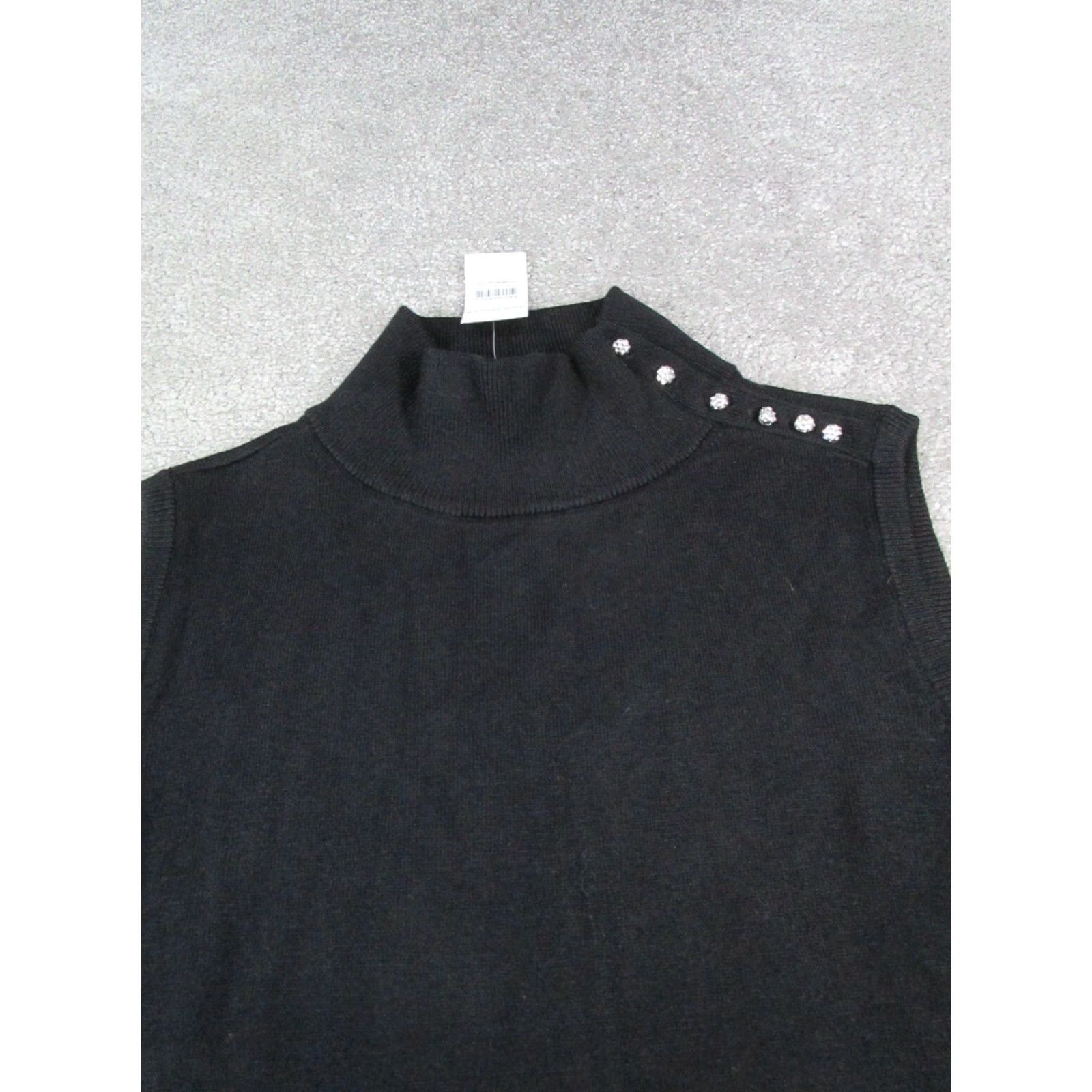 Ann Taylor VINTAGE Ann Taylor Vest Shirt Womens M Black Knit Mock Neck Sleeveless Sweater Casual Womens Size M / US 6-8 / IT 42-44 - 2 Thumbnail