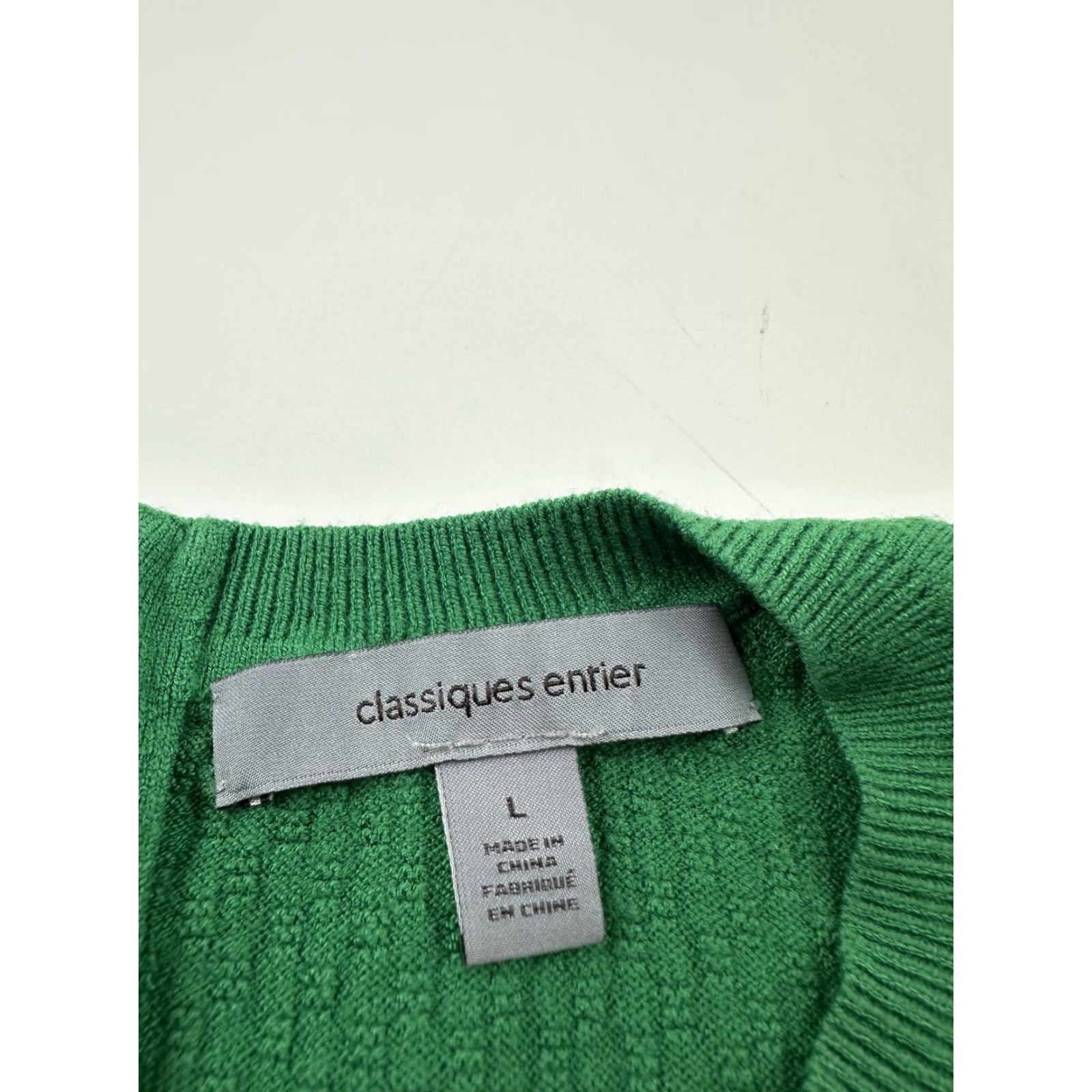Vintage Classiques Entier Sweater Womens Large Green Textured Knit Pullover Crewneck Size L / US 10 / IT 46 - 4 Thumbnail