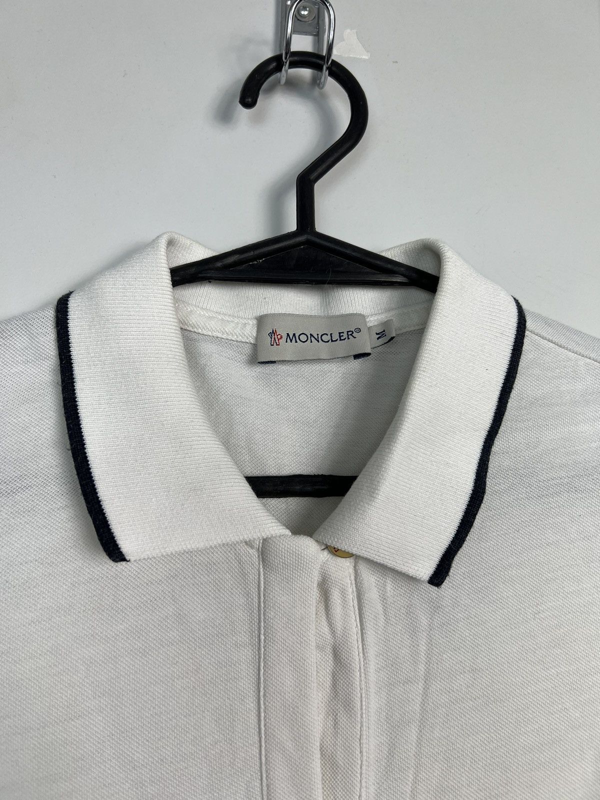 Moncler Polo Shirt Moncler White Logo Buttons Size M / US 6-8 / IT 42-44 - 5 Thumbnail