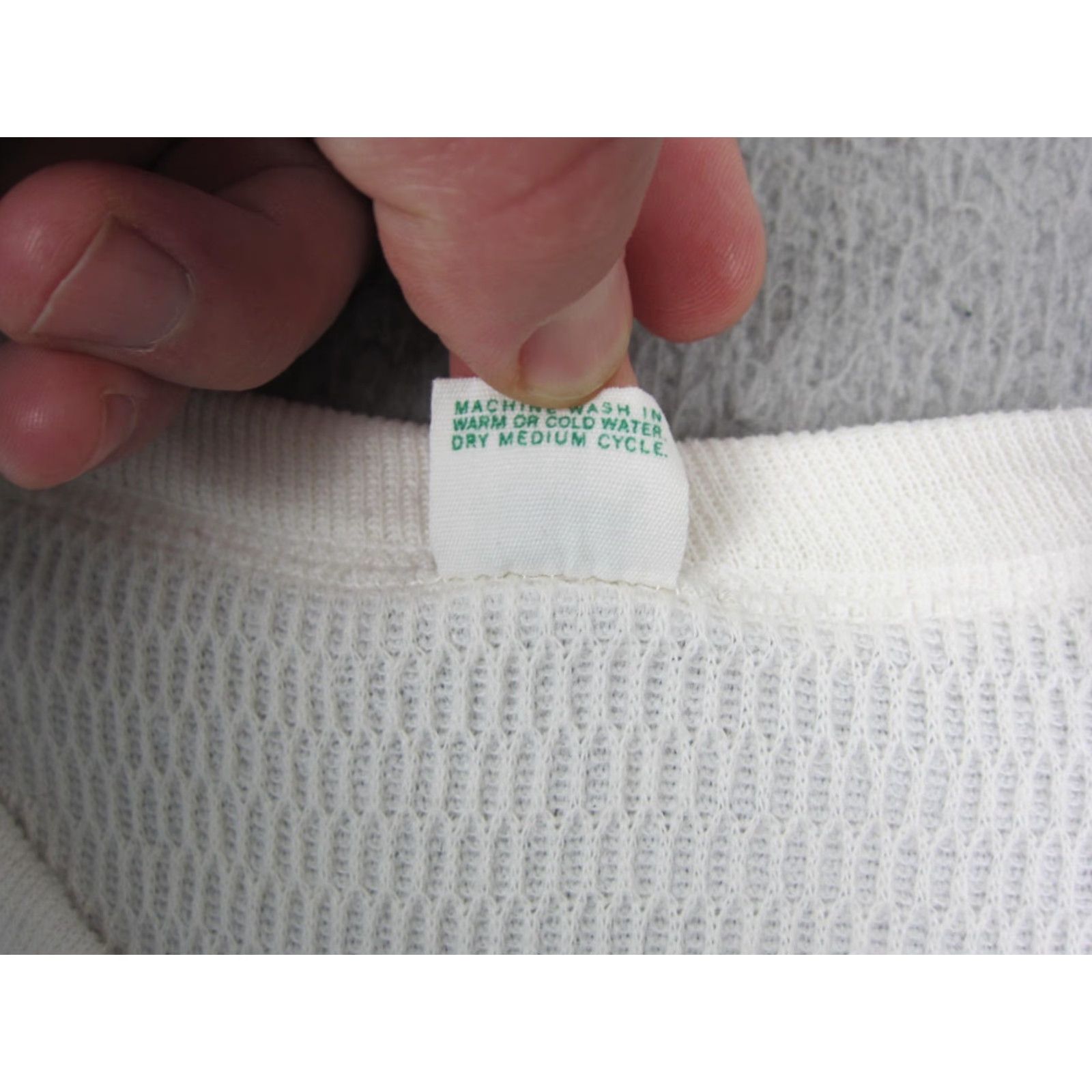 Hanes VINTAGE Hanes Shirt Mens M Ivory Thermal Crew Neck Knit 70s 60s Size US M / EU 48-50 / 2 - 6 Thumbnail