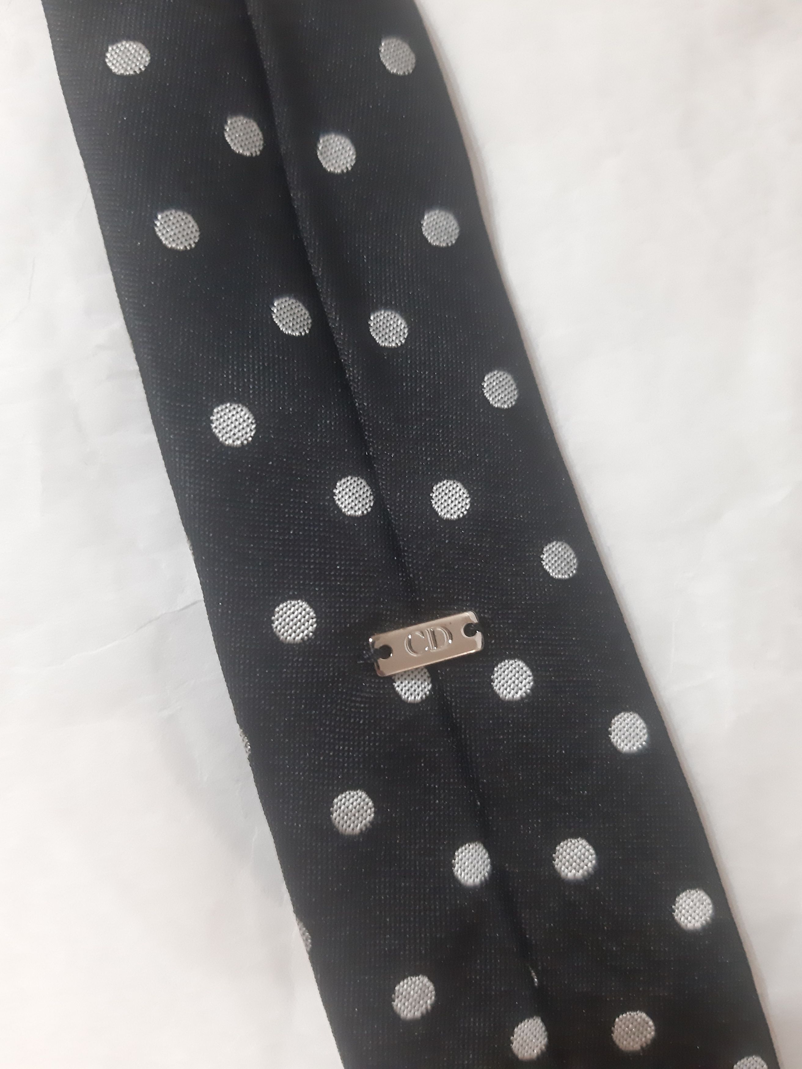 Dior × Hedi Slimane Dior Homme FW 2007 "Navigate" Polca Dot Silk Tie Size ONE SIZE - 4 Thumbnail
