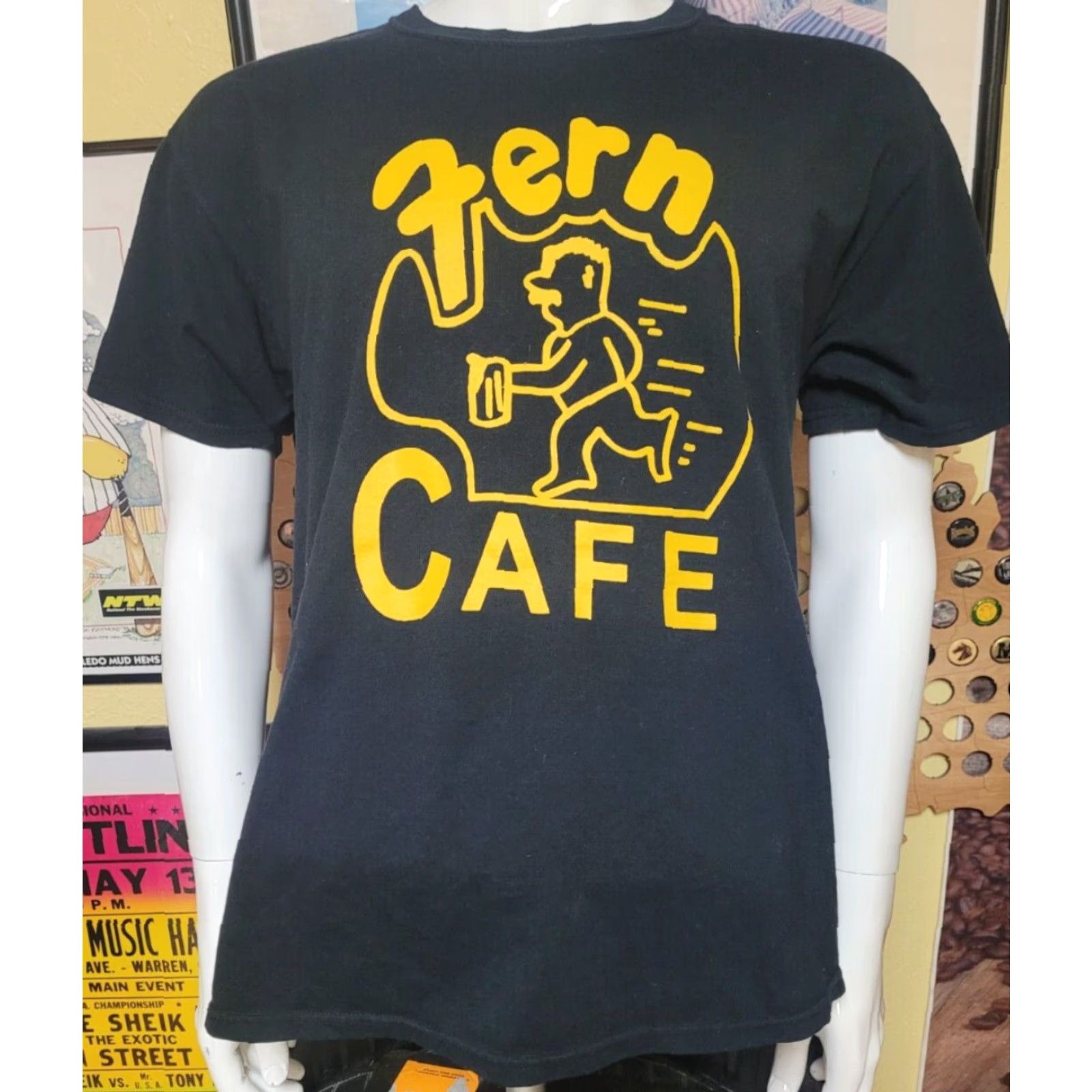 Vintage Fern Cafe T Shirt Bar Theme Bars Large Black 100% Cotton Short Sleeve Crew Neck Mens L Size US L / EU 52-54 / 3 - 2 Thumbnail