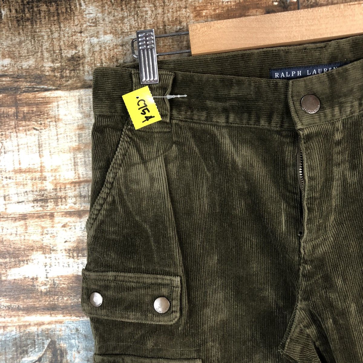 DL Ralph Lauren Green Multipocket Corduroy Pants #C754