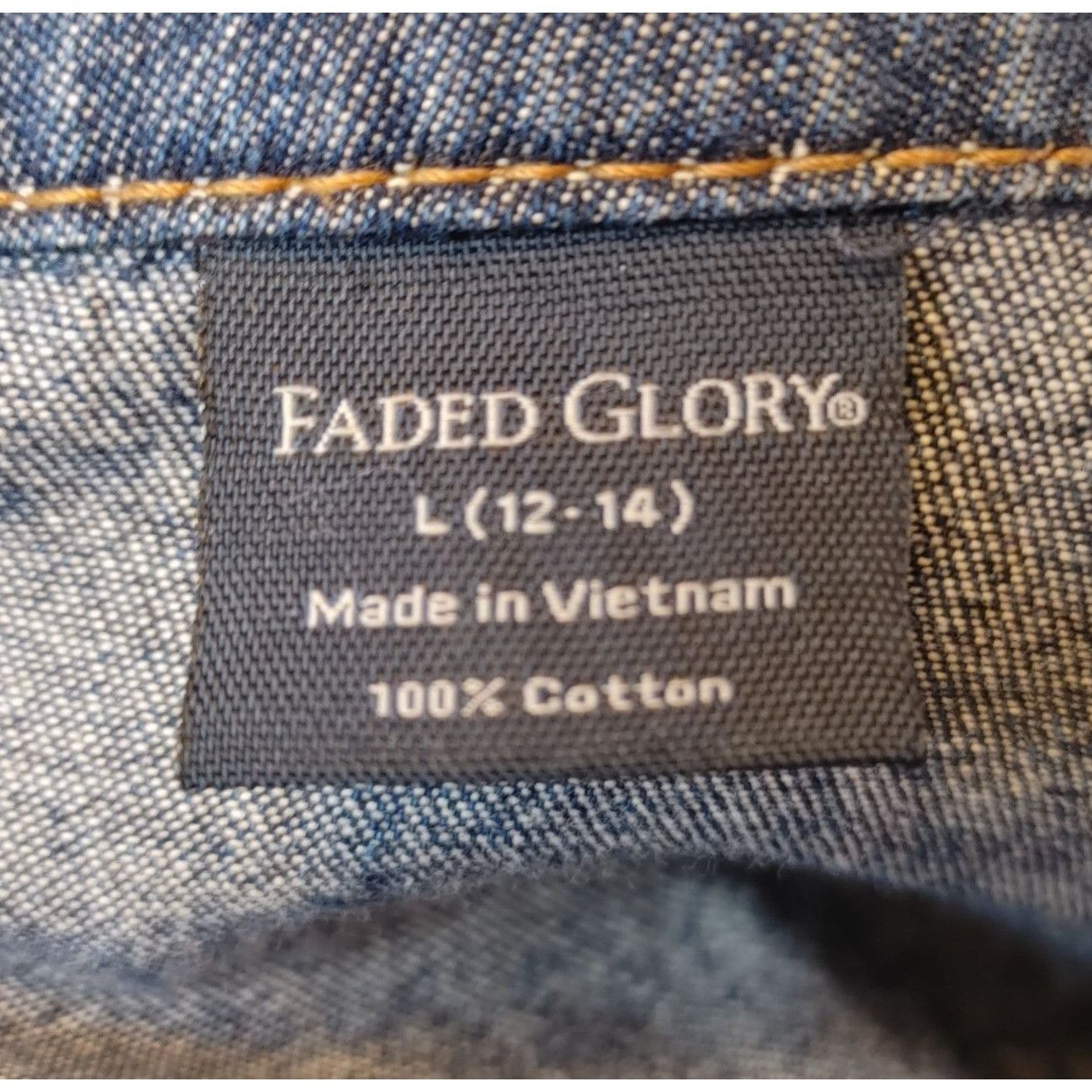Faded Glory FADED GLORY Womens L Blue Cotton Denim Spring Jacket Double Size L / US 10 / IT 46 - 3 Thumbnail