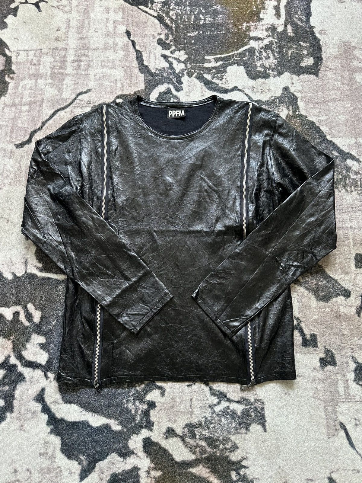 PPFM AW1998 PPFM waxed coated punk zipper sweater Size US M / EU 48-50 / 2 - 3 Thumbnail